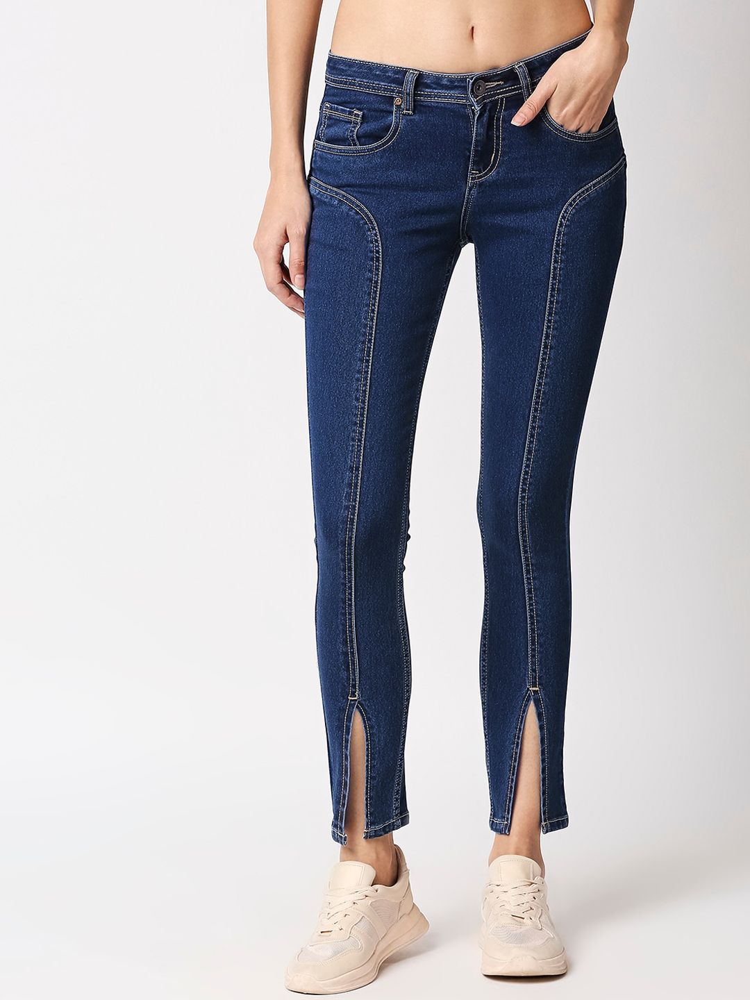 High Star Women Blue Slim Fit High-Rise Clean Look Jeans Price in India