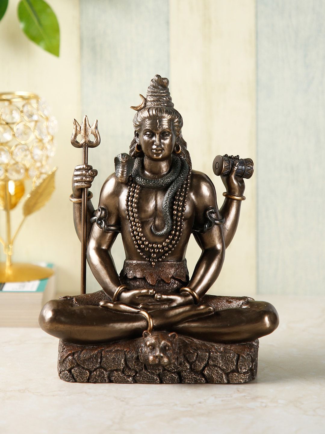 CraftVatika Bronze-Toned Hindu God Shiva Showpiece Price in India