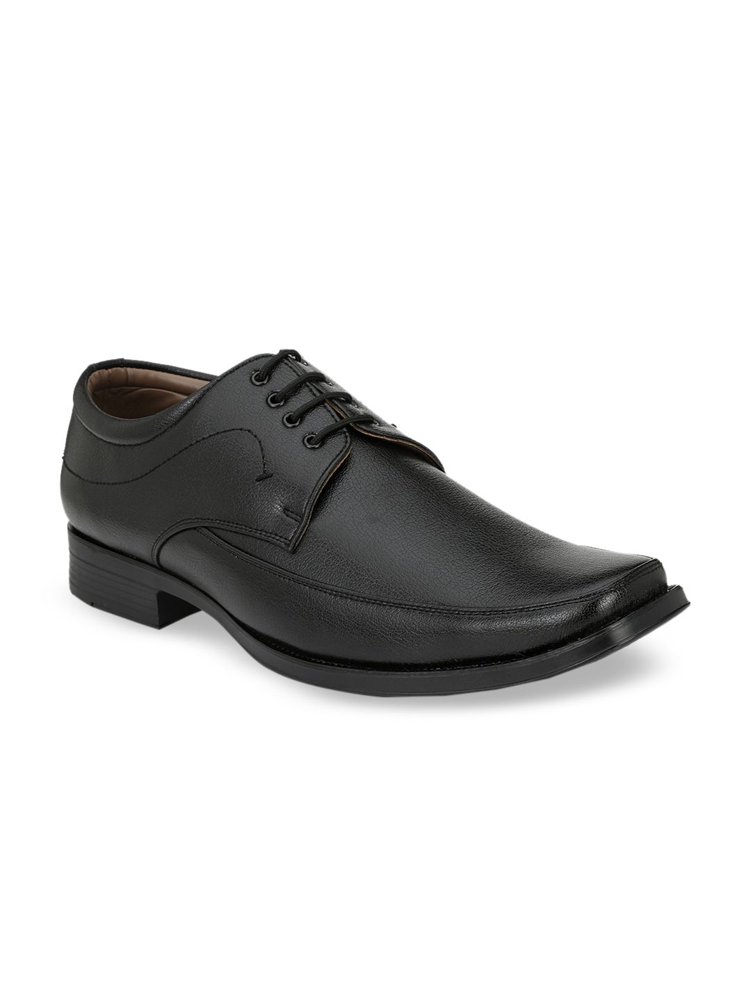 Sir Corbett Men Black Solid Formal Derbys