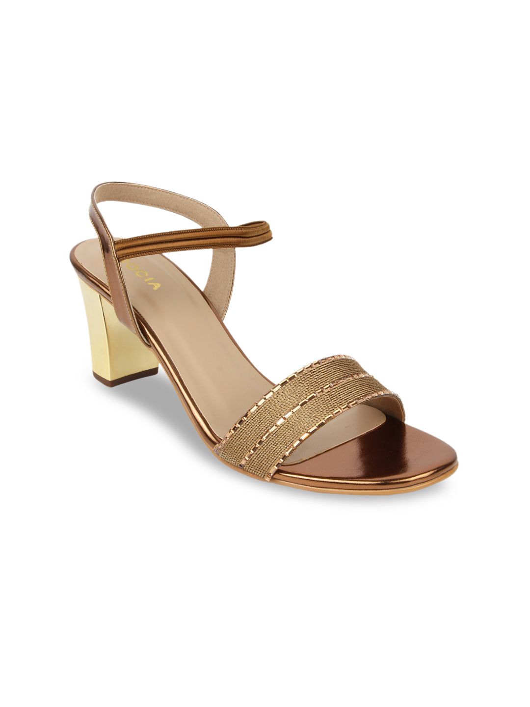 Rocia Women Gold-Toned Embellished Sandals Price in India