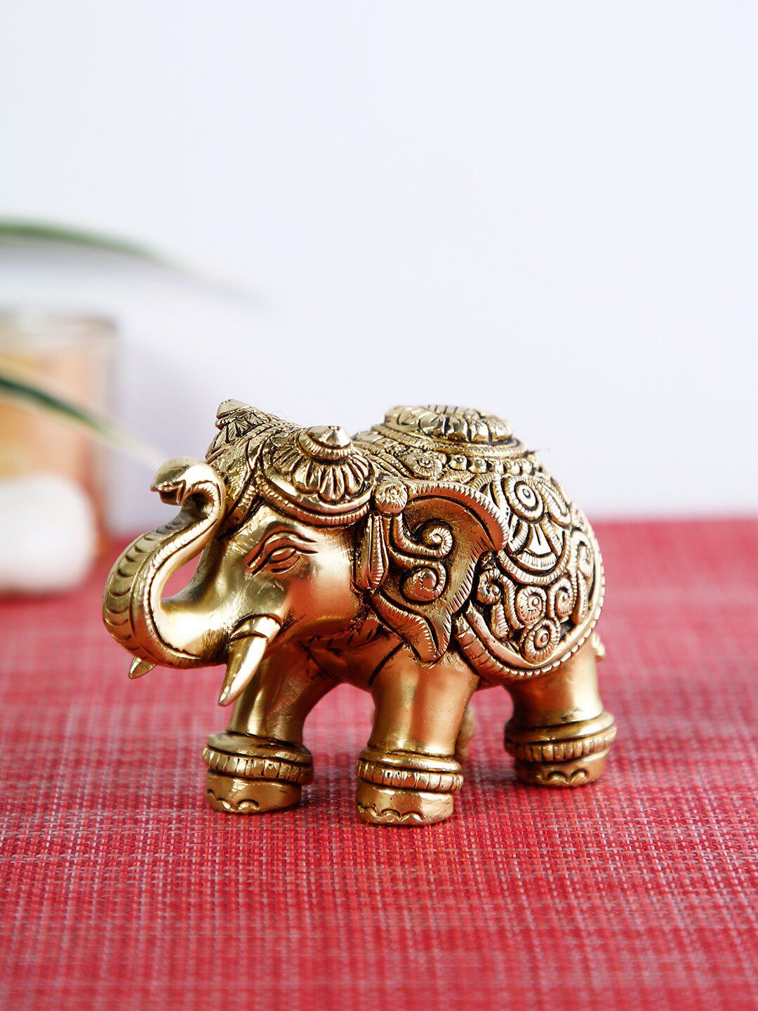 CraftVatika Gold-Plated Elephant Trunk Up Showpiece Price in India