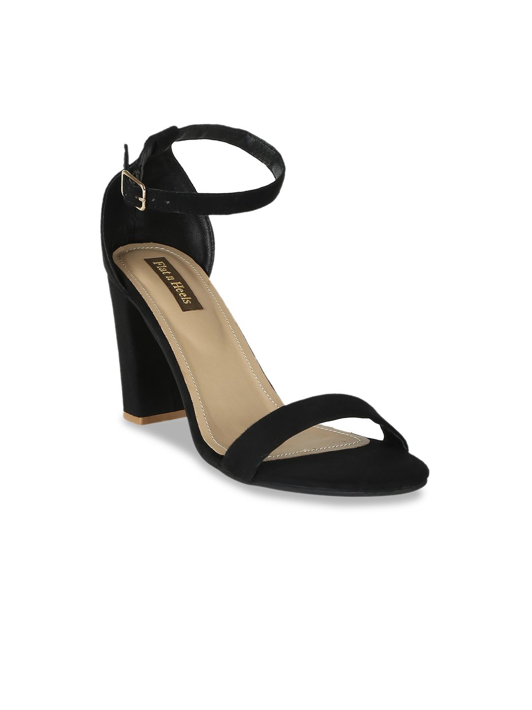 Flat n Heels Women Black Solid Sandals Price in India