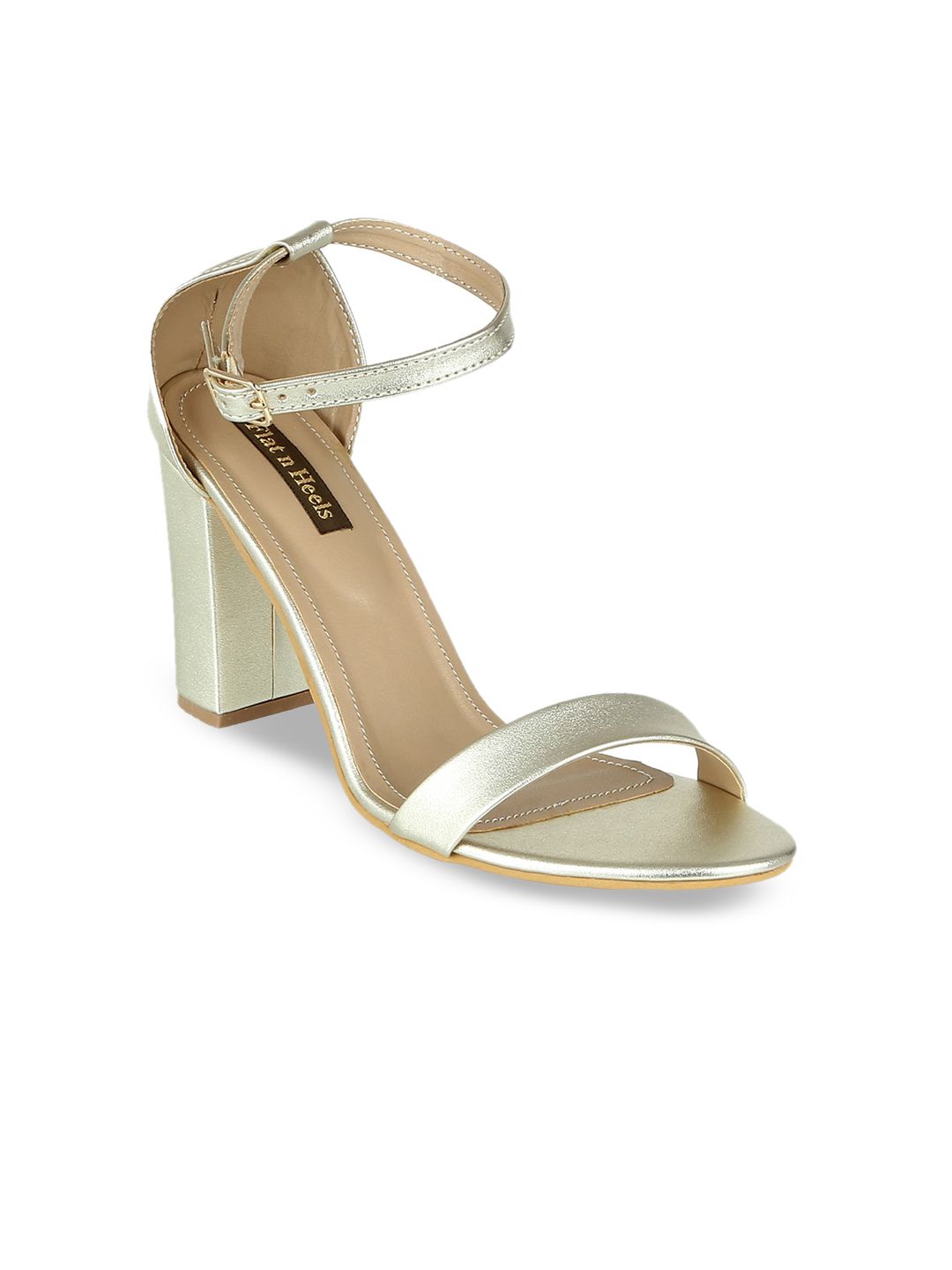 Flat n Heels Women Gold-Toned Solid Sandals Price in India