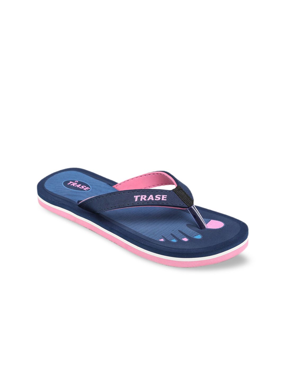 TRASE Women Blue Printed Thong Flip-Flops Price in India