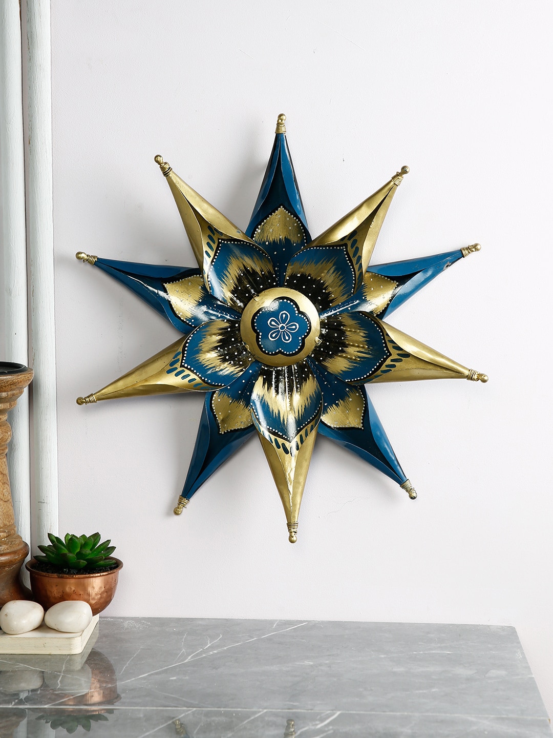 Star Flower Metal Wall Mounted Hanging Art Price in India