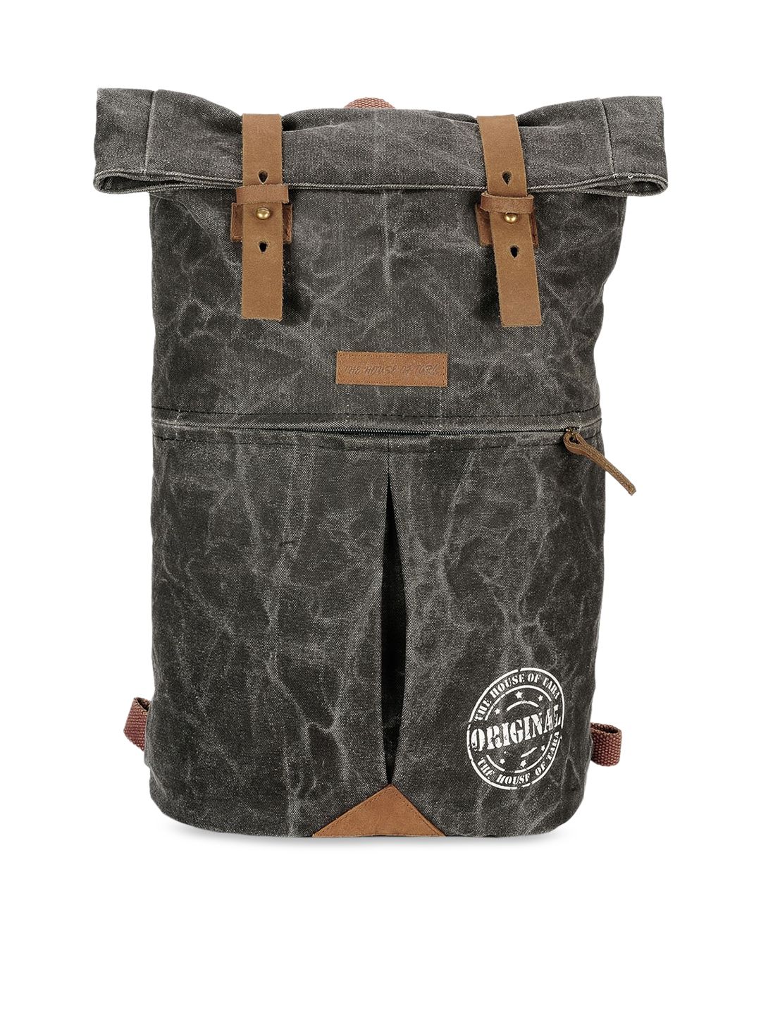 The House Of Tara Unisex Charcoal & Tan Travel Hiking Backpack Price in India