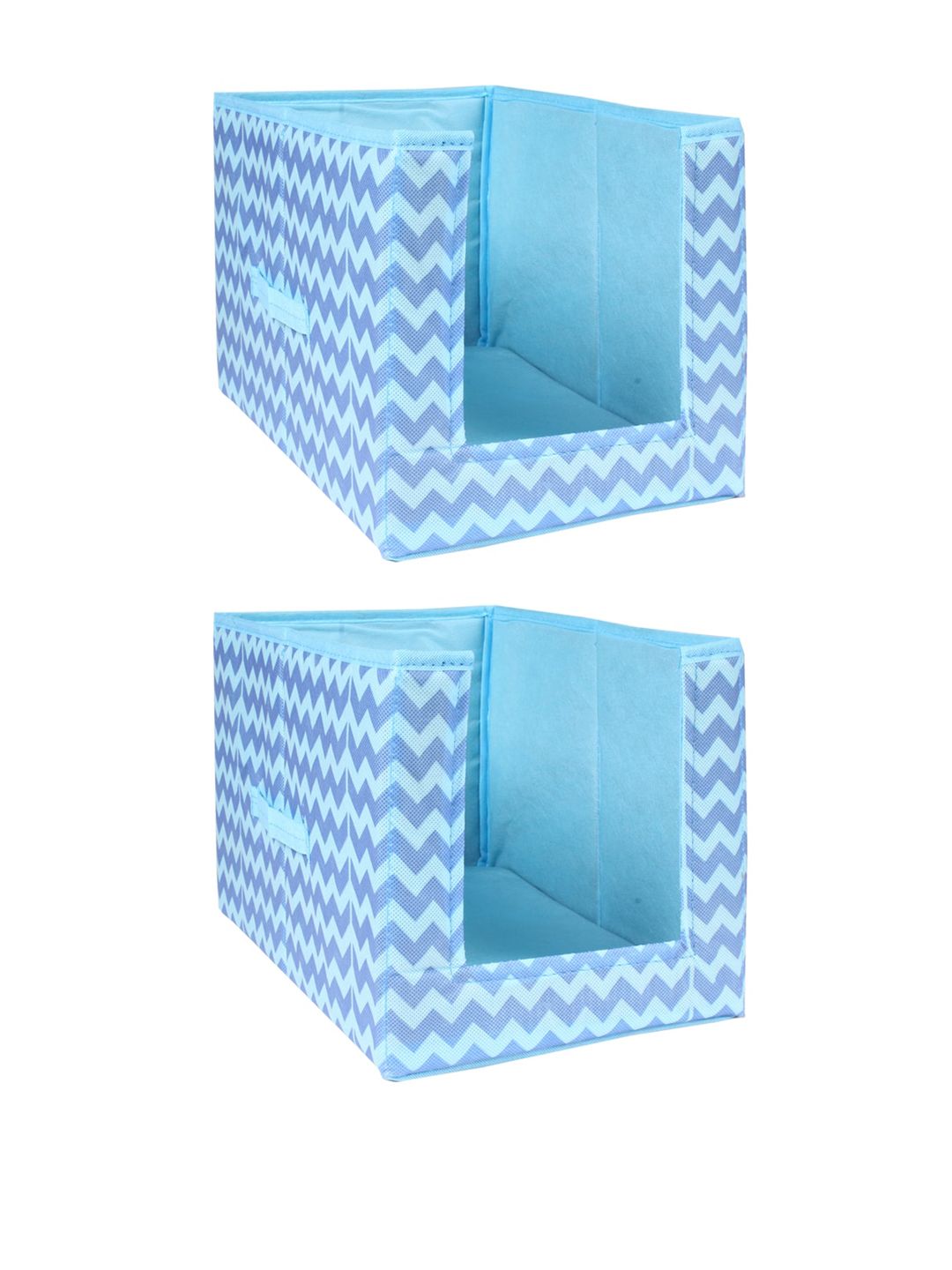 prettykrafts Set Of 2 Blue Printed Shirt Stacker  Closet Organizers Price in India