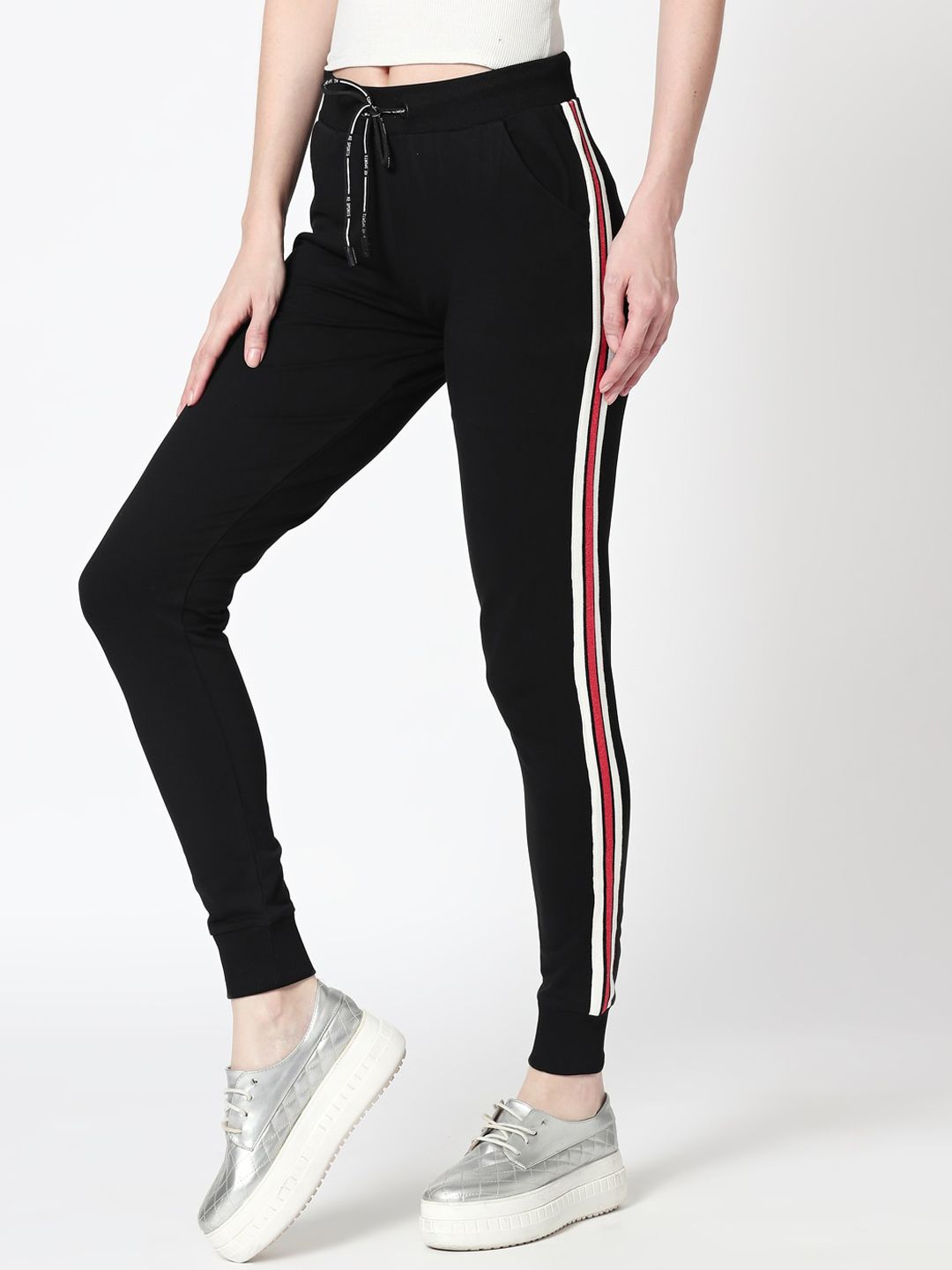 Zeyo Women Black Solid Track Pant Price in India