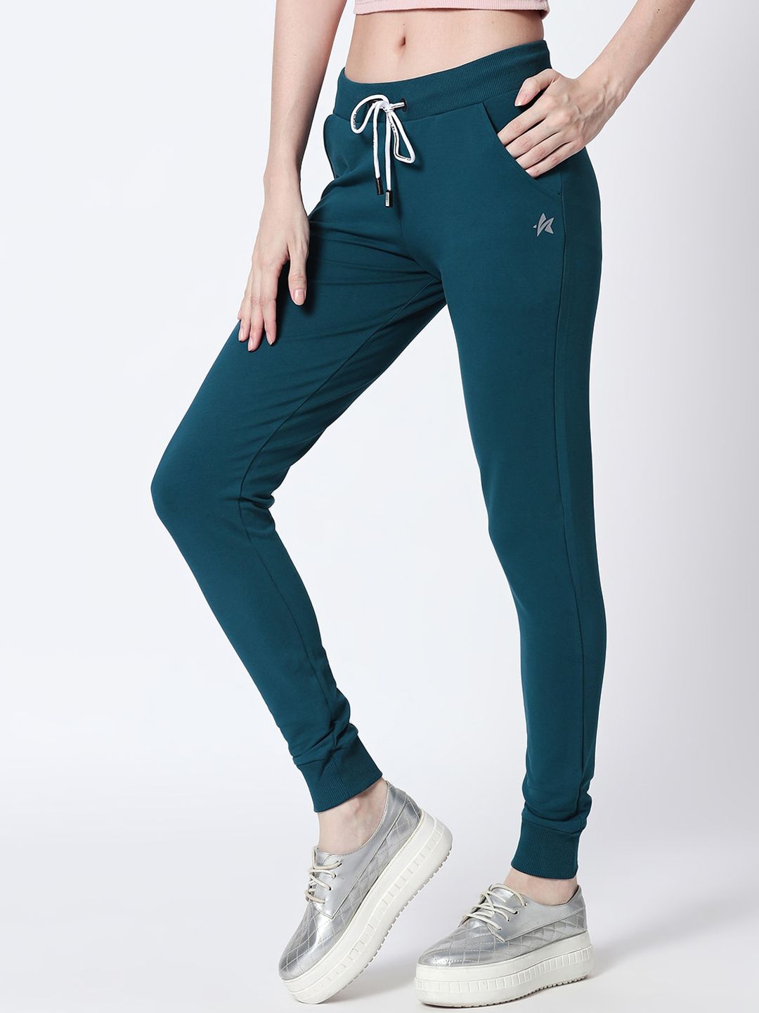 Zeyo Women Blue Solid Joggers Price in India