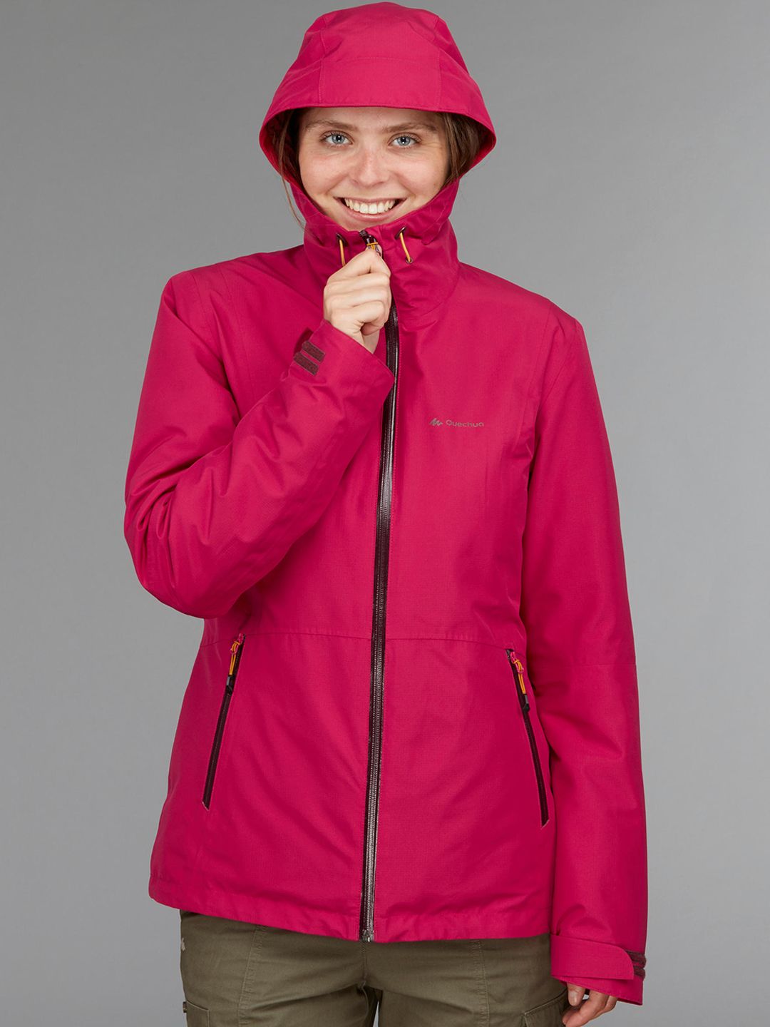 FORCLAZ By Decathlon Women Pink Solid Open Front Jacket Price in