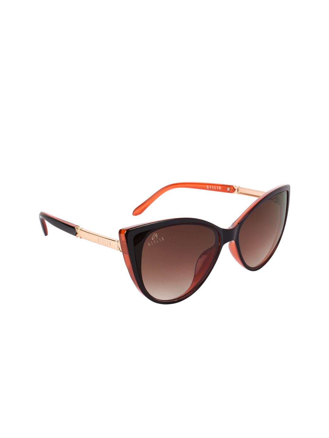 Aislin Women Brown Lens & Uv Protected Cateye Sunglasses ES_14455-82-AS-1507-61-G Price in India