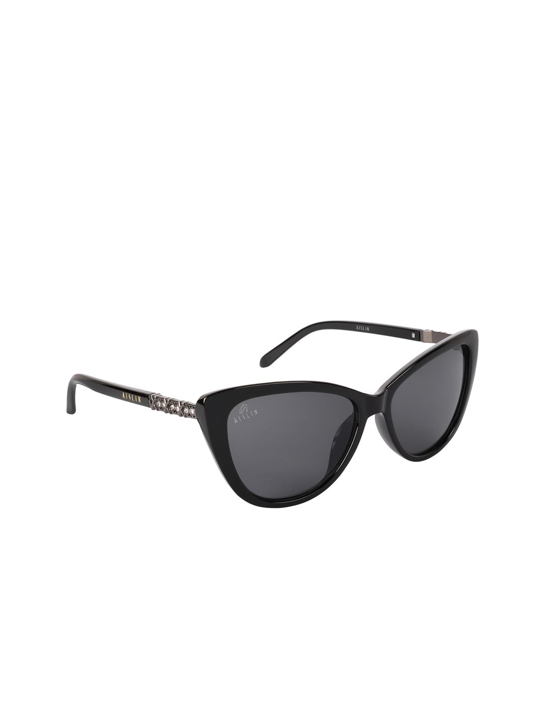 Aislin Women Black Lens & Uv Protected Cateye Sunglasses ES_14449-82-AS-1335-CE-59-G Price in India