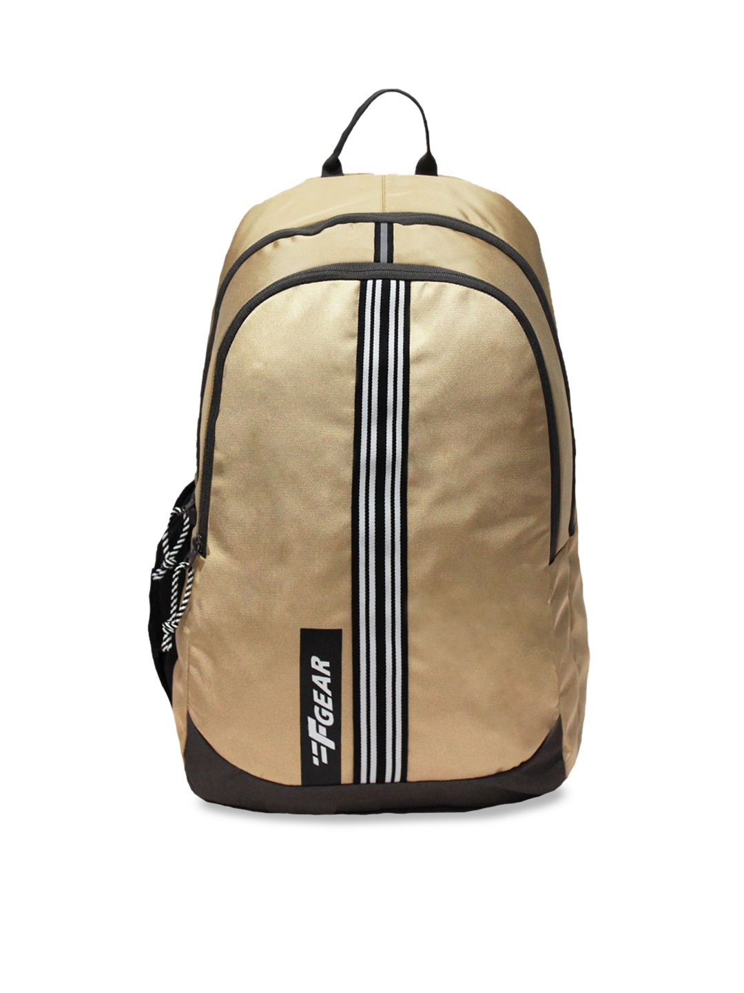 F Gear Unisex Cream-coloured & Black Contrast Detail Backpack Price in India