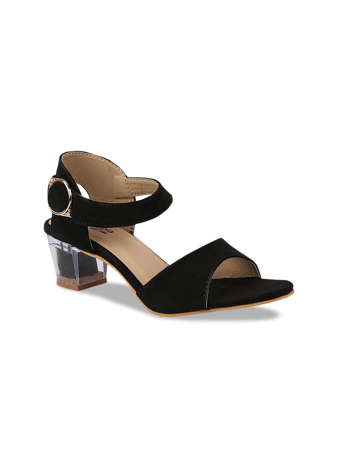 Shoetopia Women Black Solid Sandals Price in India