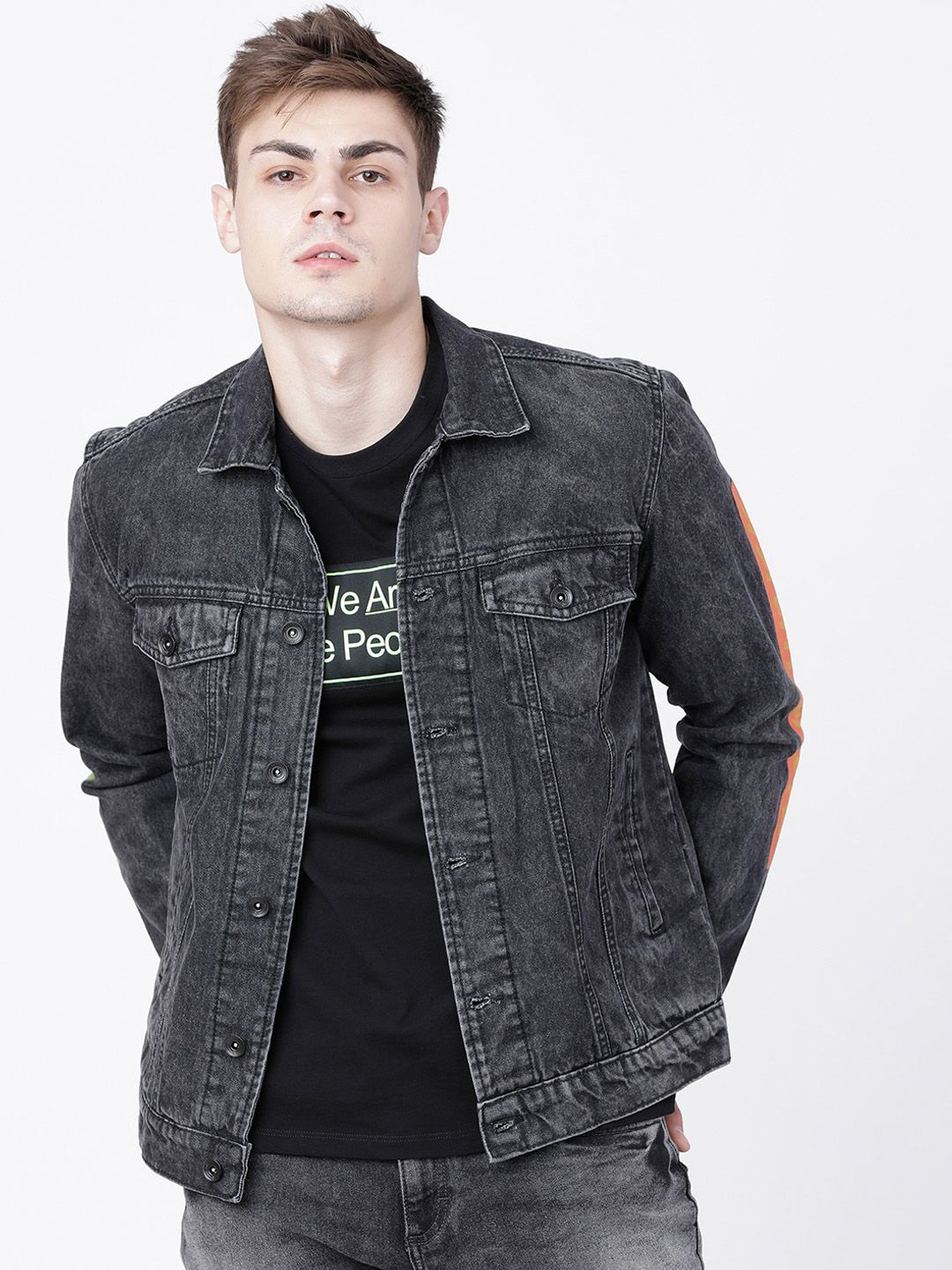 Buy LOCOMOTIVE Men Washed Denim Trucker Jacket - Jackets for Men