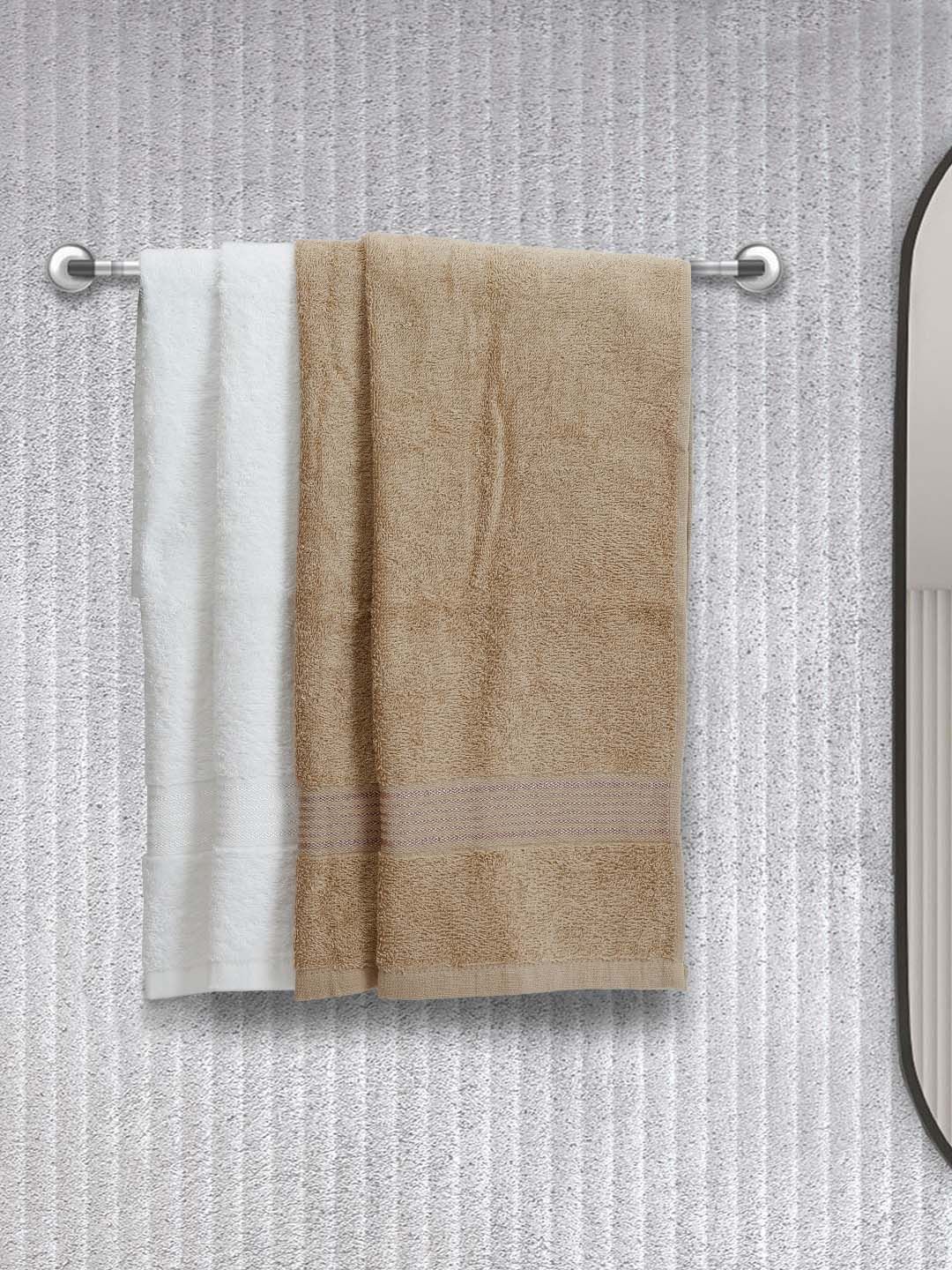 BIANCA Set Of 4 Solid 380 GSM Cotton Hand Towels Price in India