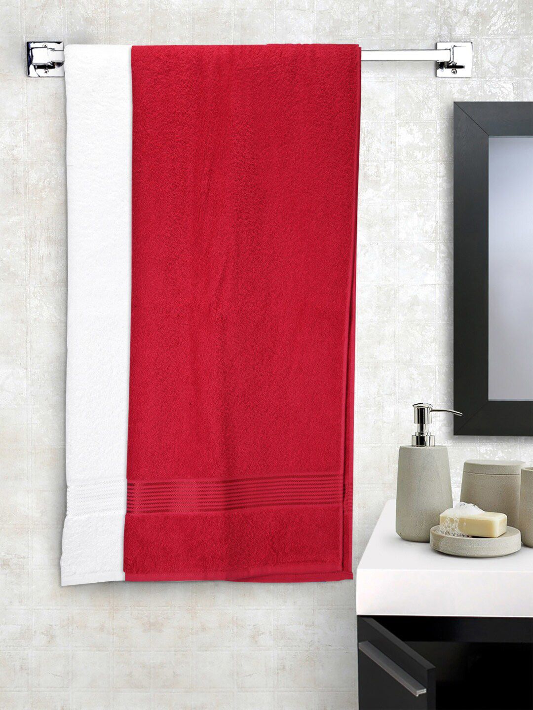 BIANCA Set of 2 Solid Bath Towels Price in India