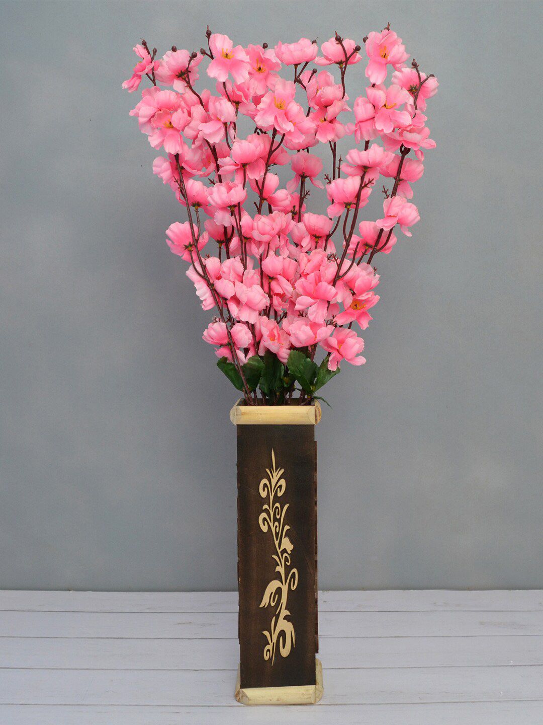 fancy mart Pink & Brown Artificial Flower Blossom Stick Price in India