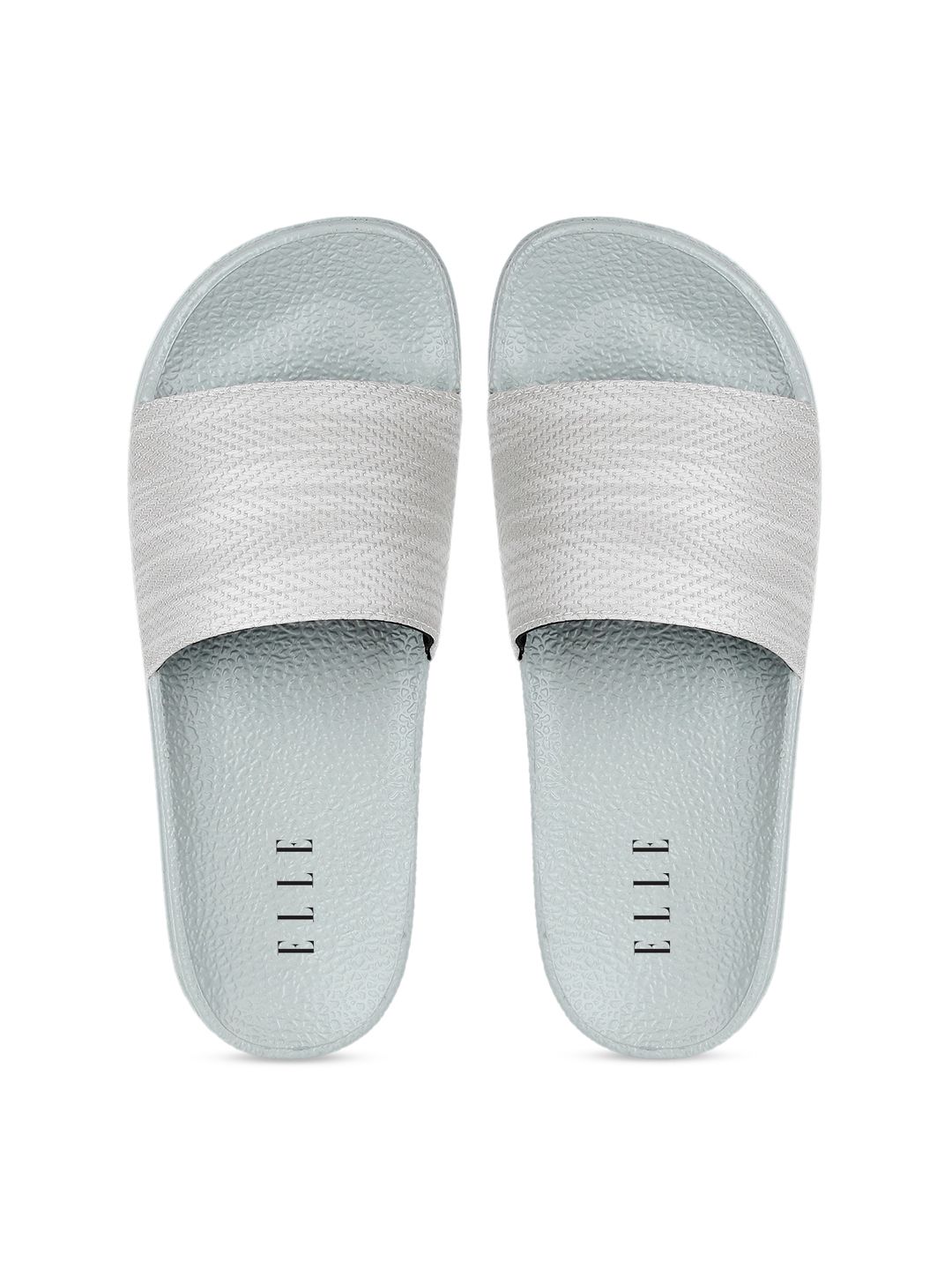 ELLE Women Grey Self Design Sliders Price in India