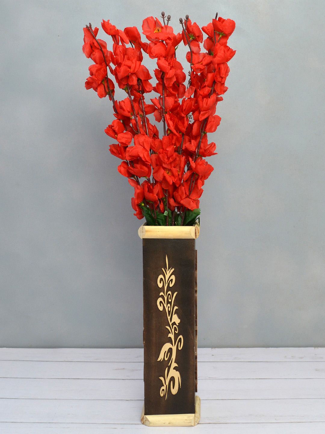 fancy mart Red & Green Artificial Flower Blossom Stick Stems Price in India