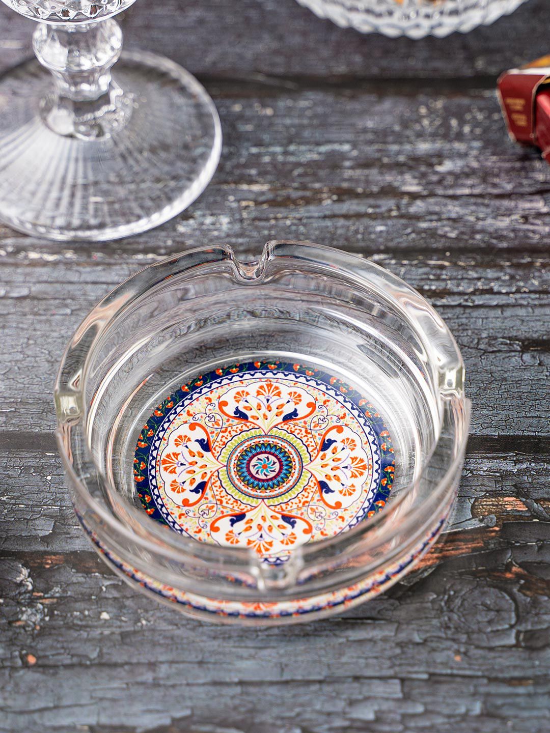 KOLOROBIA Orange & White Turkish Fervor Ashtray Price in India