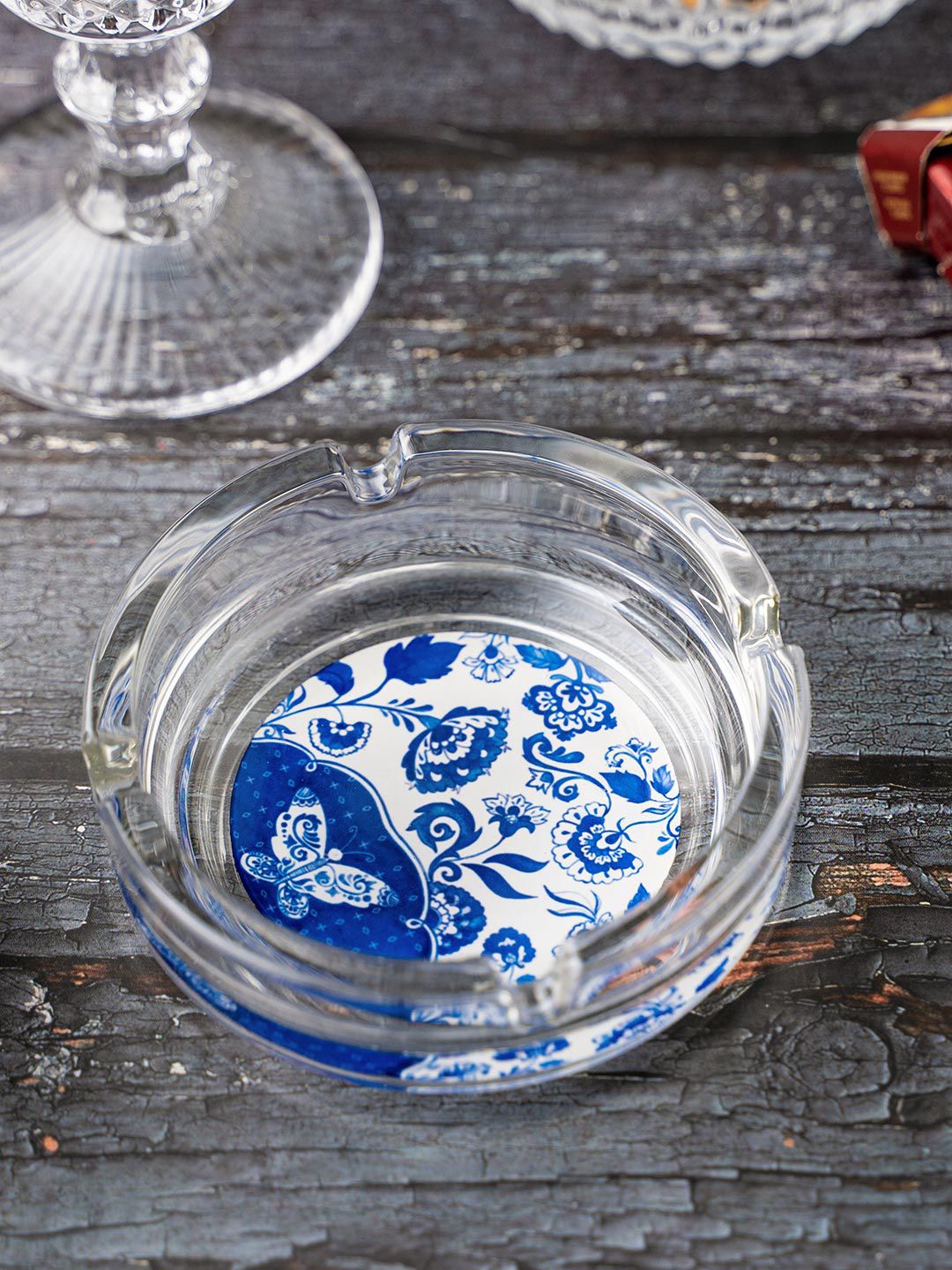 KOLOROBIA Blue & White Dutch Blue Pottery Ashtray Price in India