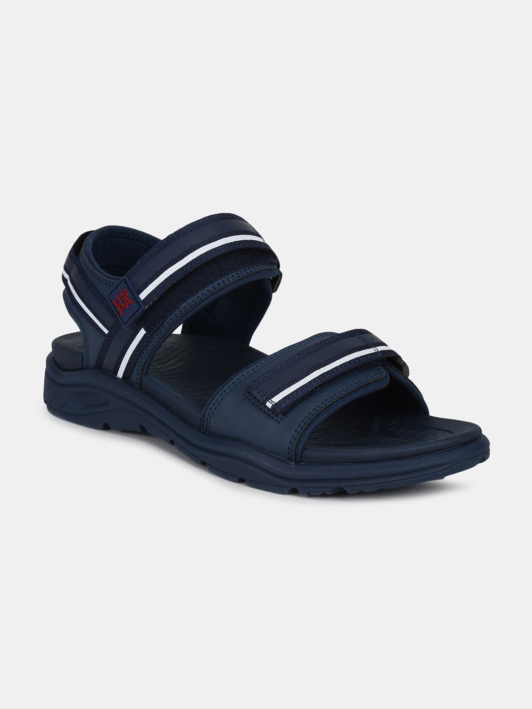 U.S. Polo Assn. Men Navy Blue & White Solid Bautista Sports Sandals