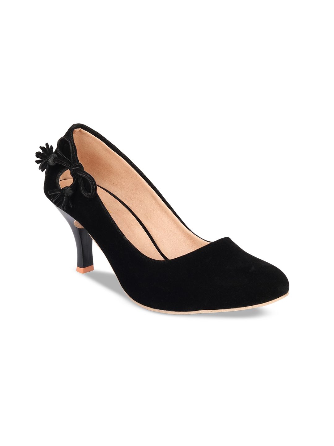 ZAPATOZ Women Black Solid Pumps Price in India