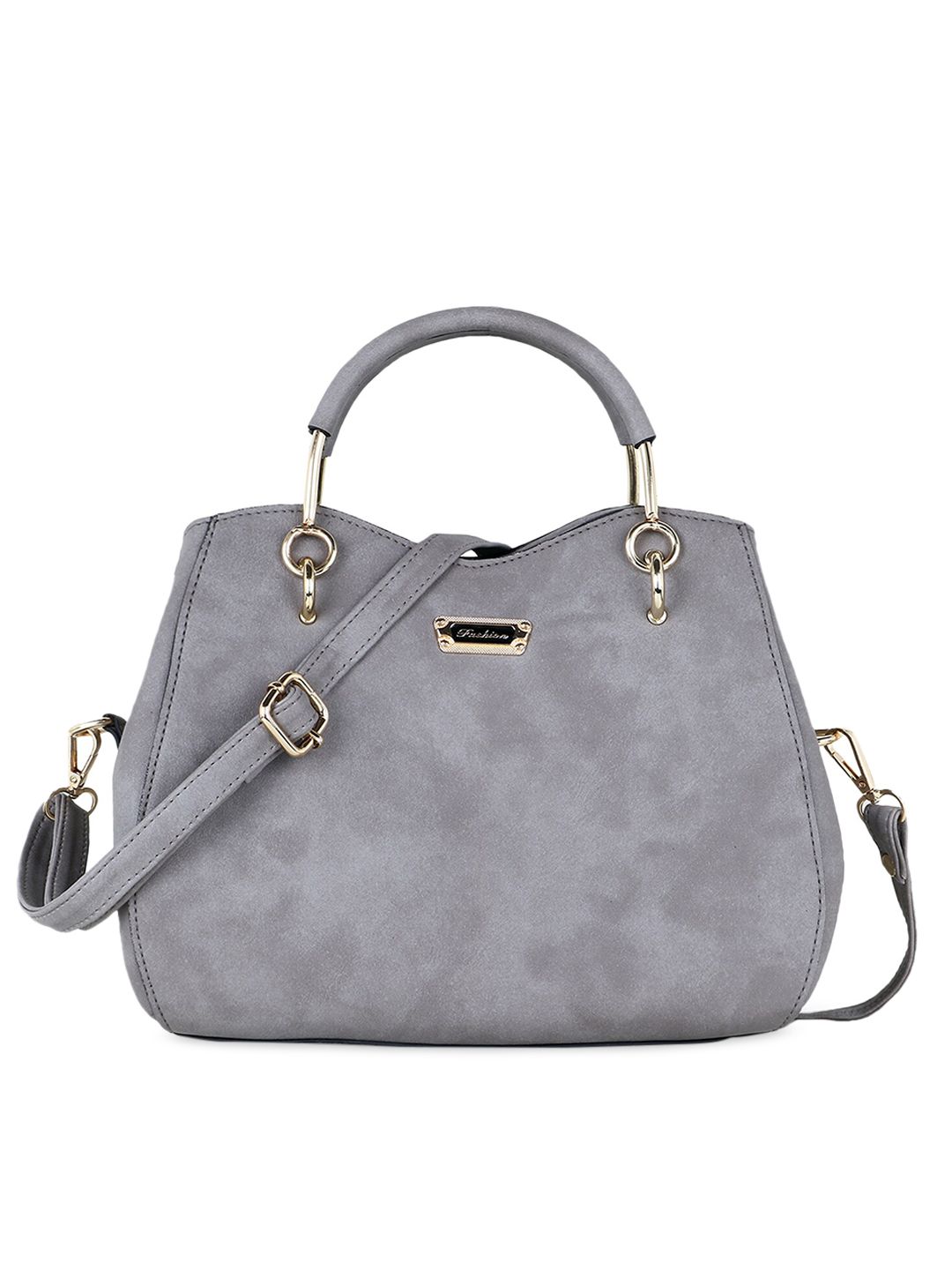 WOMEN MARKS Grey Solid Handheld Bag Price in India