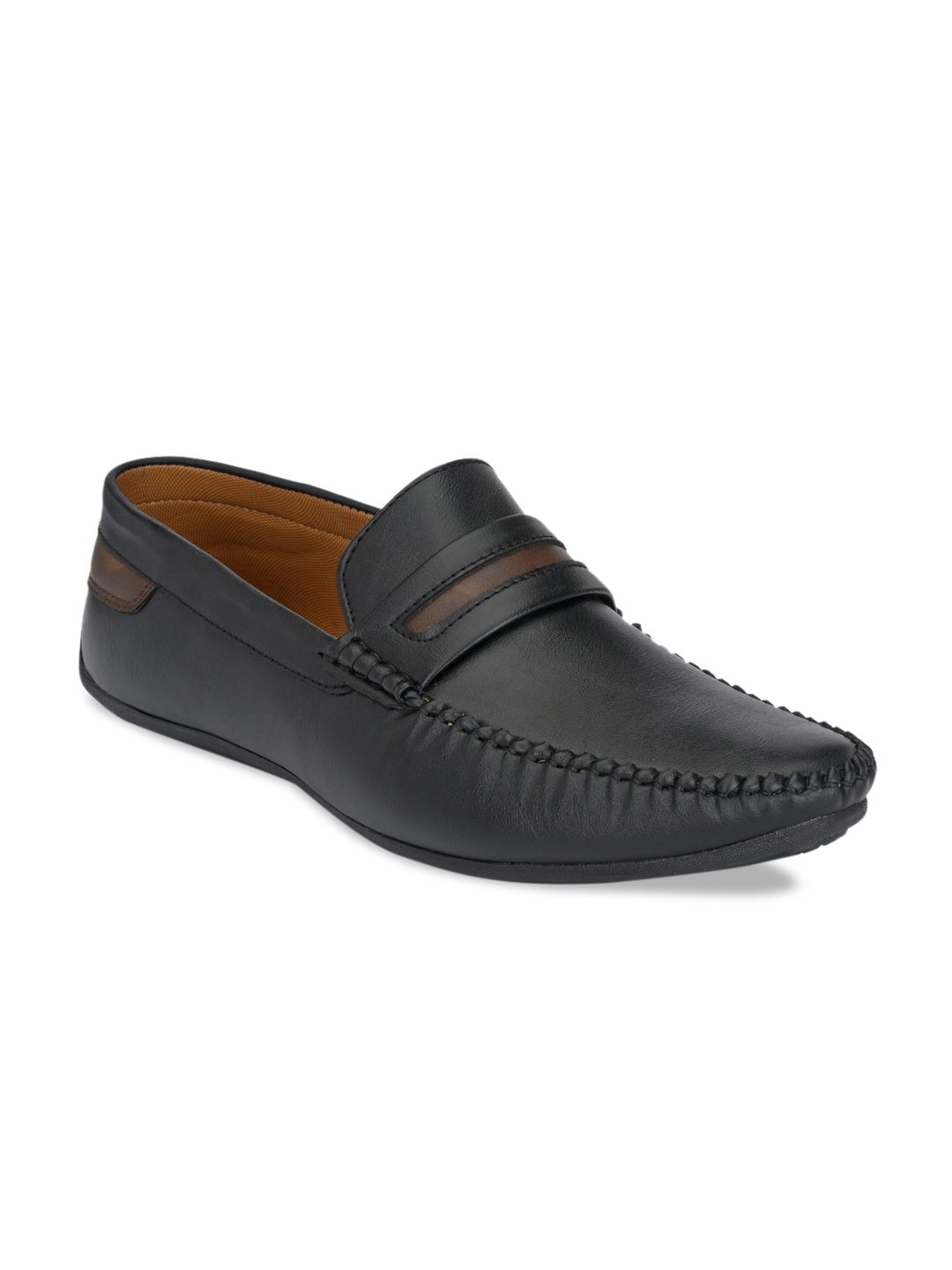 Fentacia Men Black Perforations Loafers