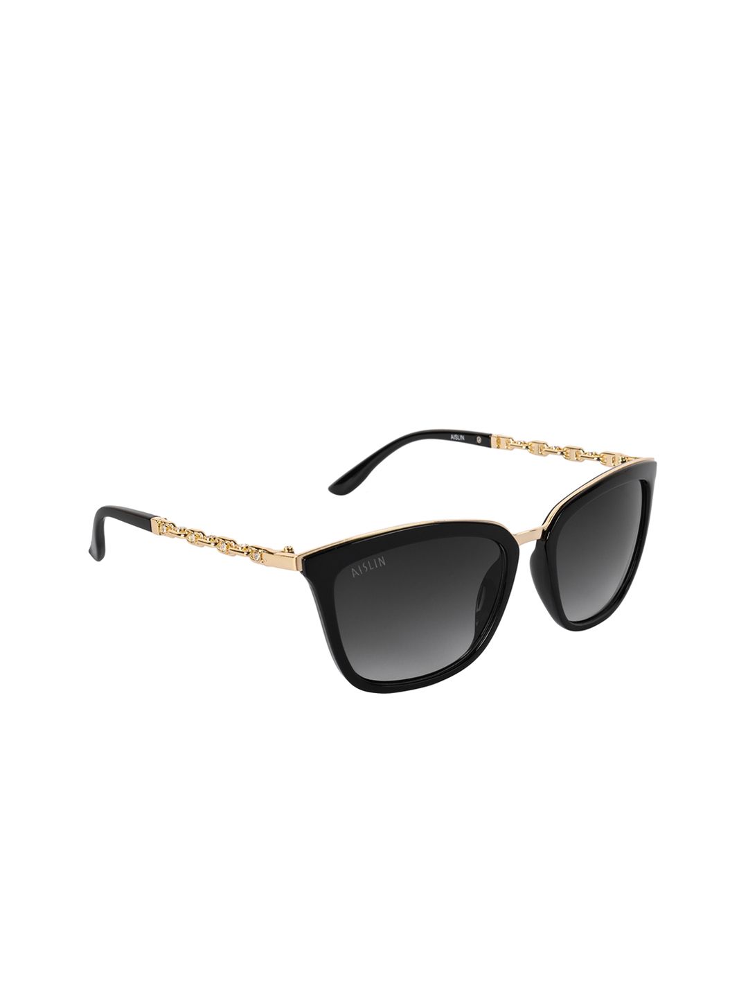 Aislin Women Grey & Gold Wayfarer Sunglasses ES_14495-82-AS-30010-GRY-BKGL-WF-57-G Price in India