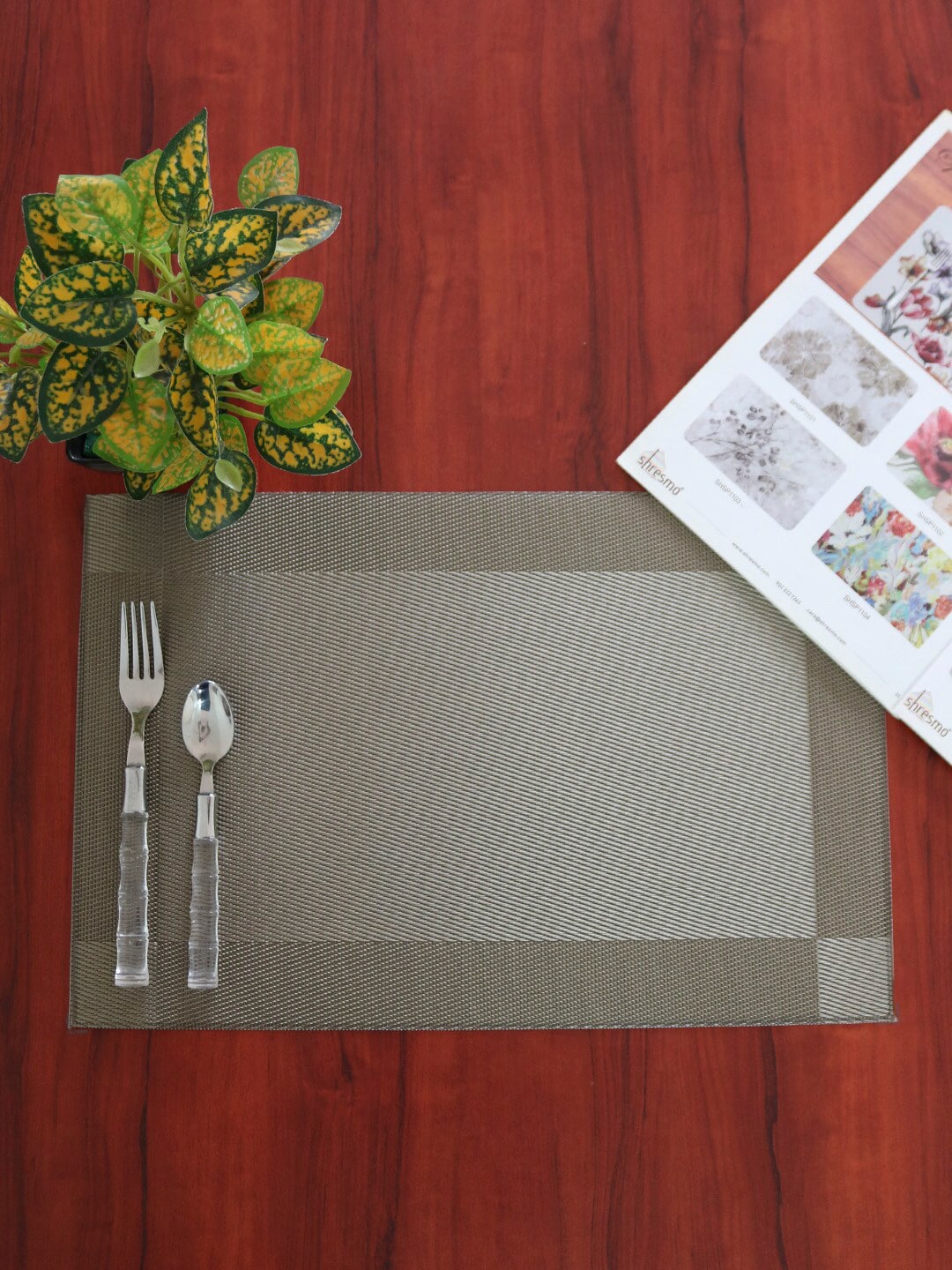 Shresmo Set Of 6 Brown Woven-Design Table Placemats Price in India