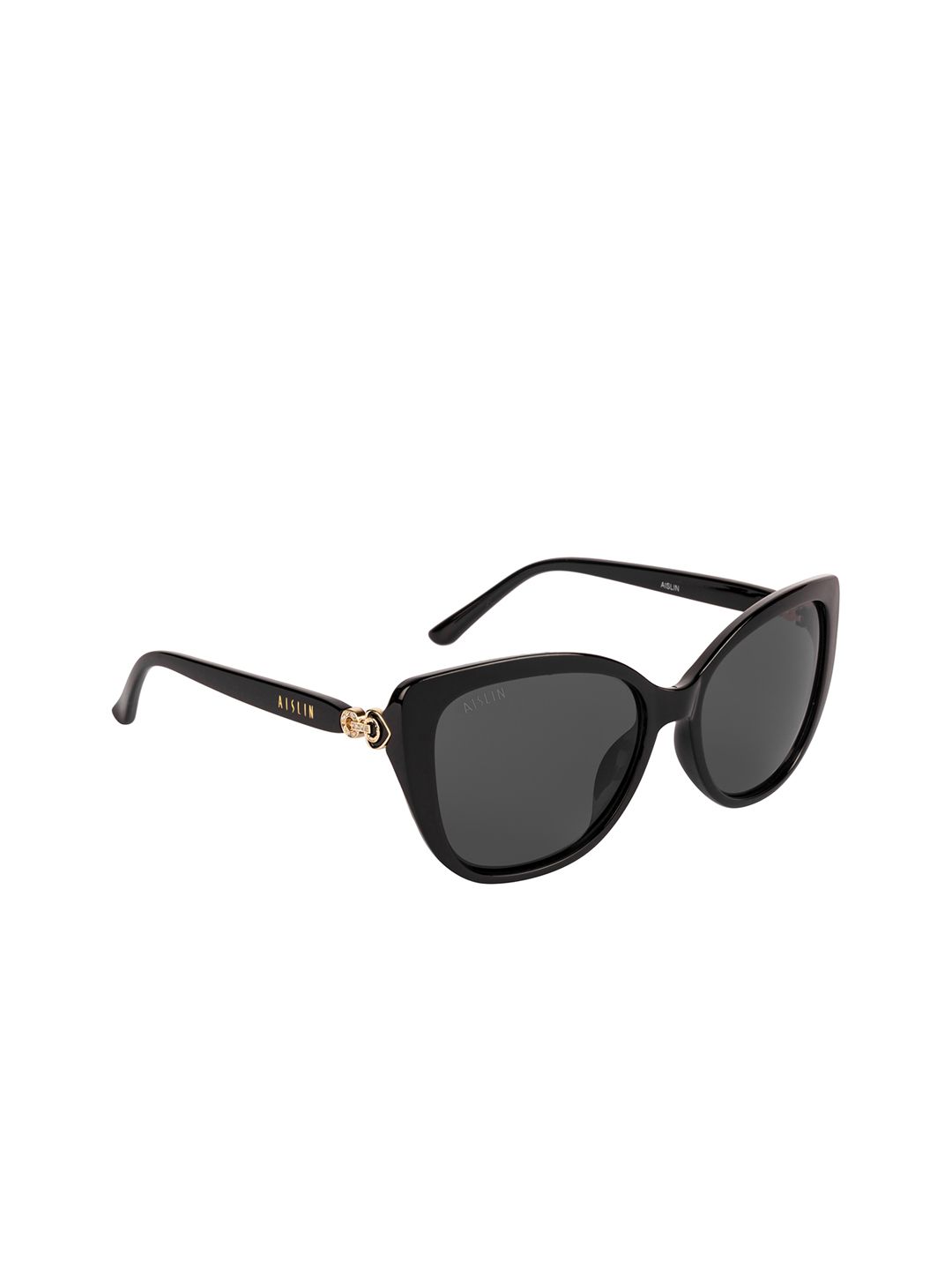 Aislin Women Black Lens & Cateye Sunglasses ES_14480-82-AS-8217-BLK-BKGL-CEWF-63-G Price in India