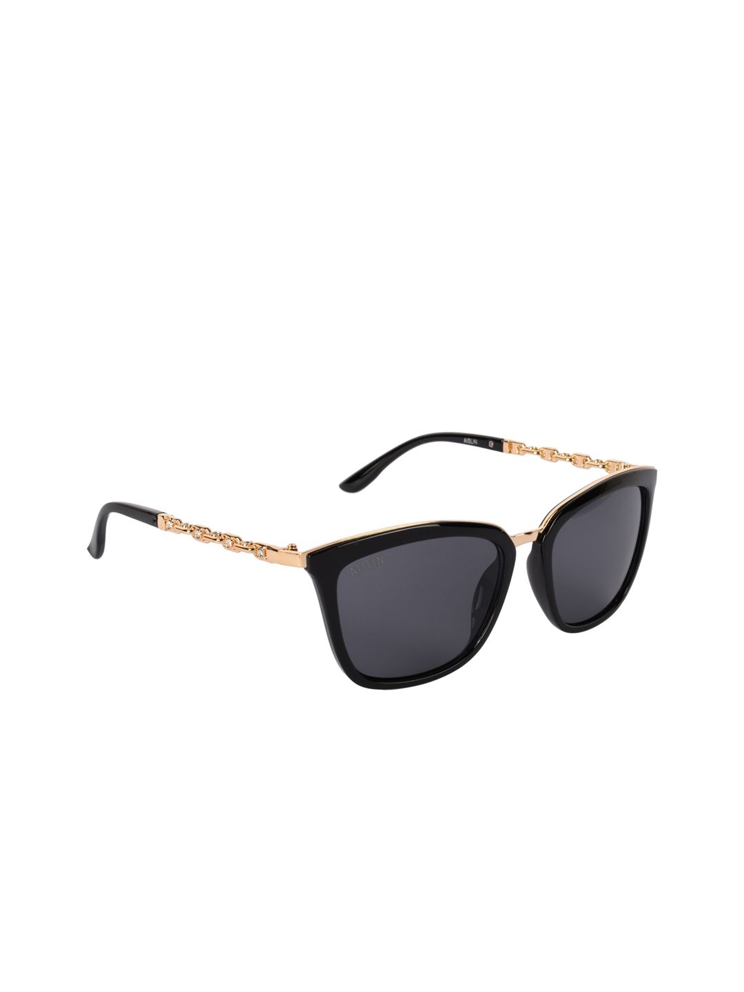 Aislin Women Black & Rose Gold Wayfarer Sunglasses ES_14491-82-AS-30010-BLK-BKGL-WF-57-G Price in India