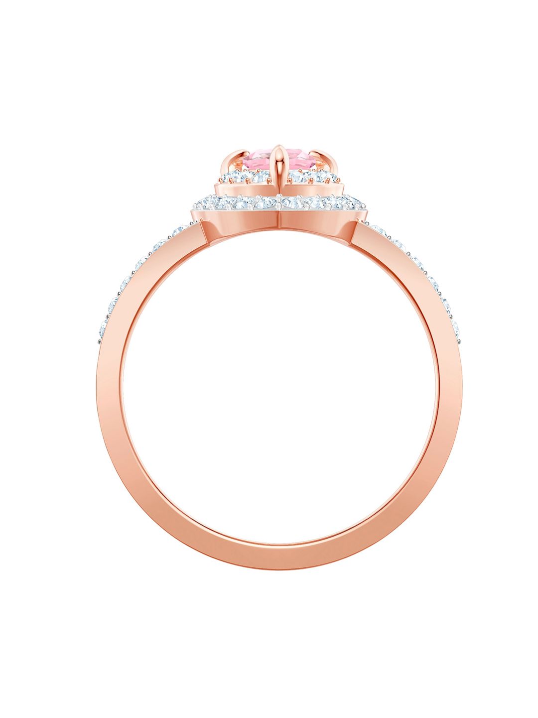 SWAROVSKI Rose Gold-Toned & Pink Crystal-Studded Finger Ring Price in India