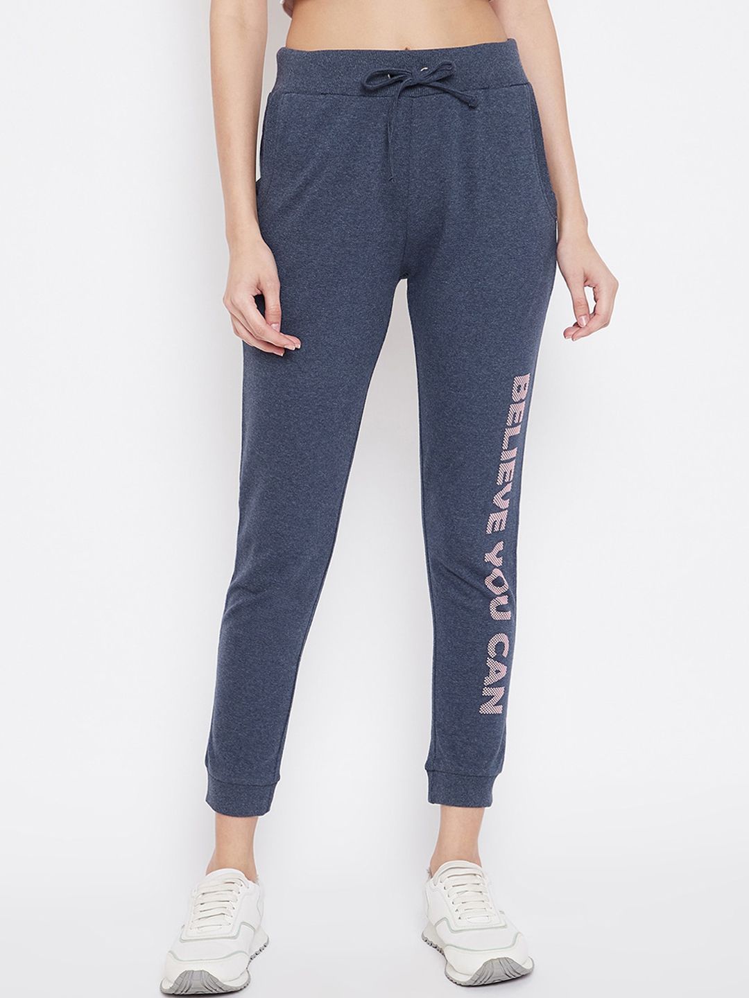 Austin wood Women Blue Solid Slim-Fit Joggers Price in India