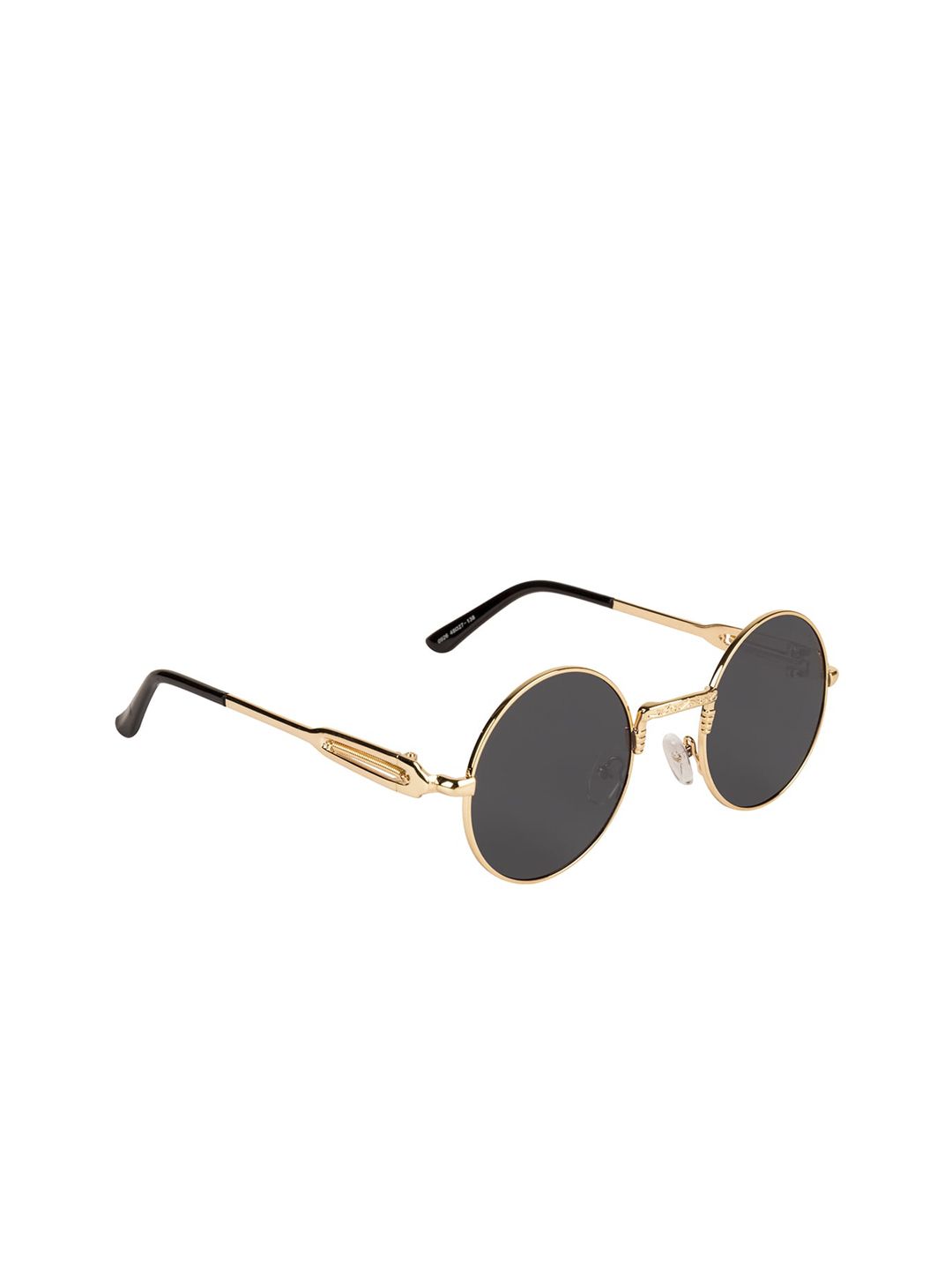 Voyage Unisex Black Lens & Gold-toned Round Sunglasses With UV Protected Lens Price in India