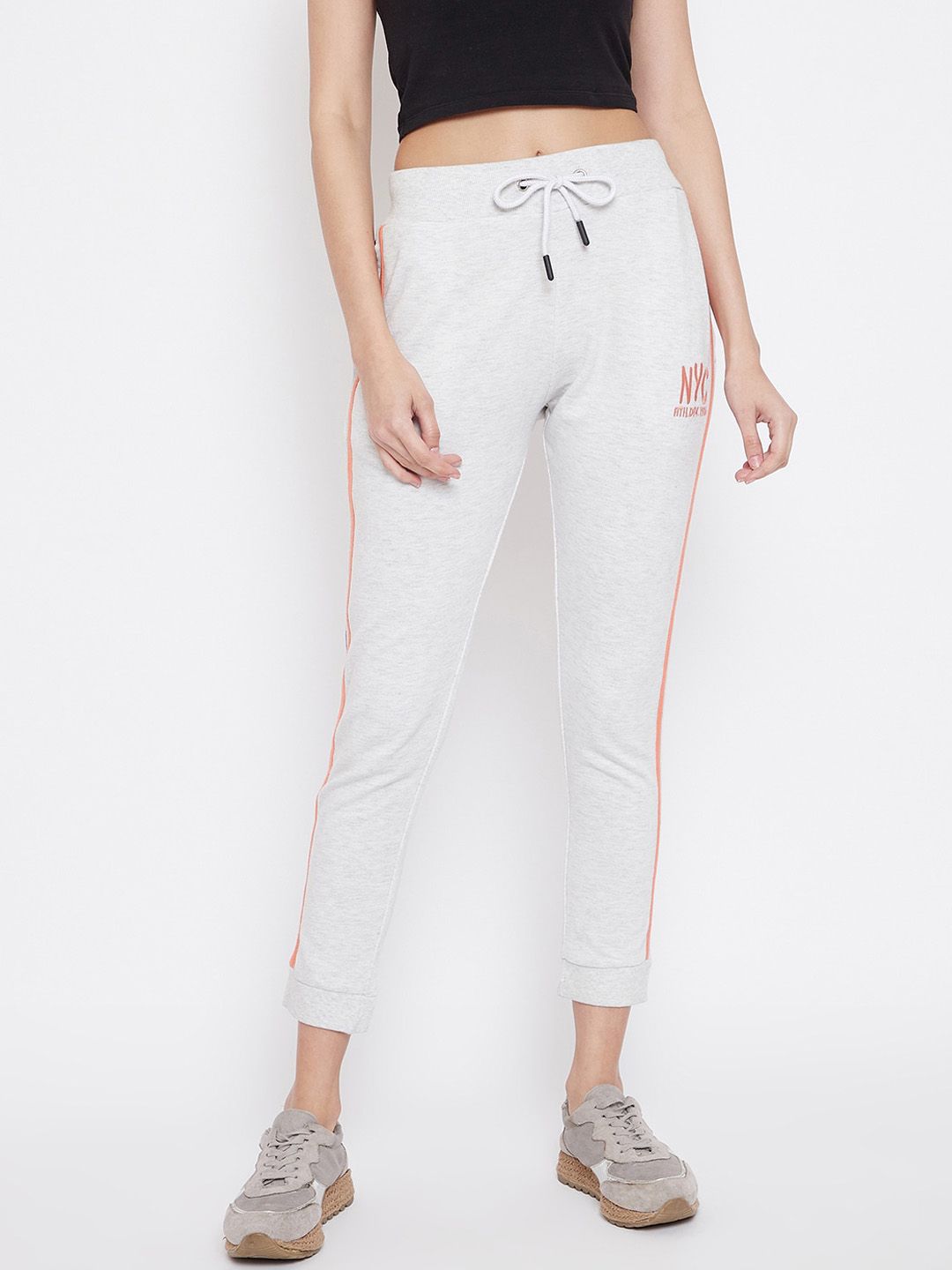 Austin wood Women Grey Solid Slim-Fit Joggers Price in India