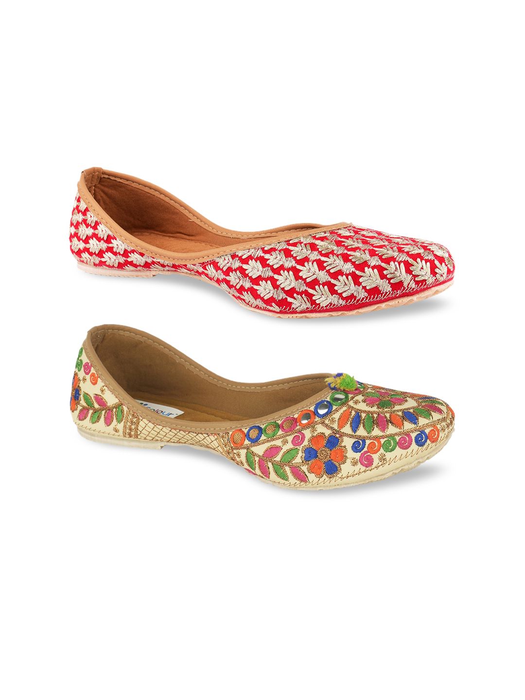 DESI COLOUR Women Multicoloured Printed Ballerinas