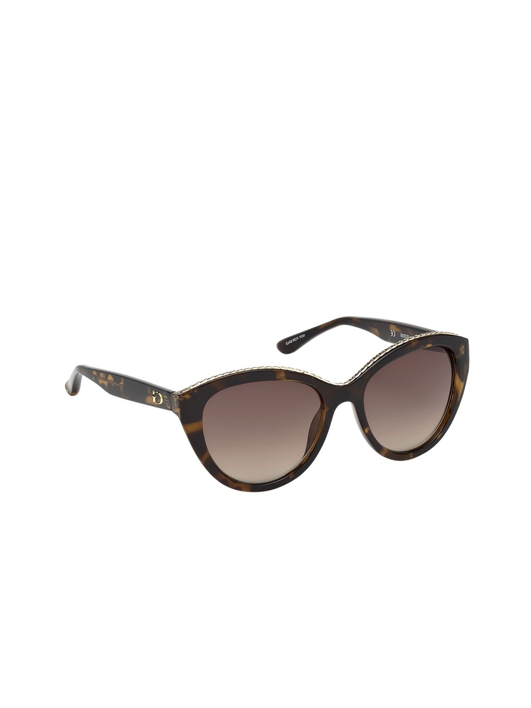 GUESS Women Brown Lens Cateye Sunglasses With UV Protected Lens GU7505 54 52F Price in India