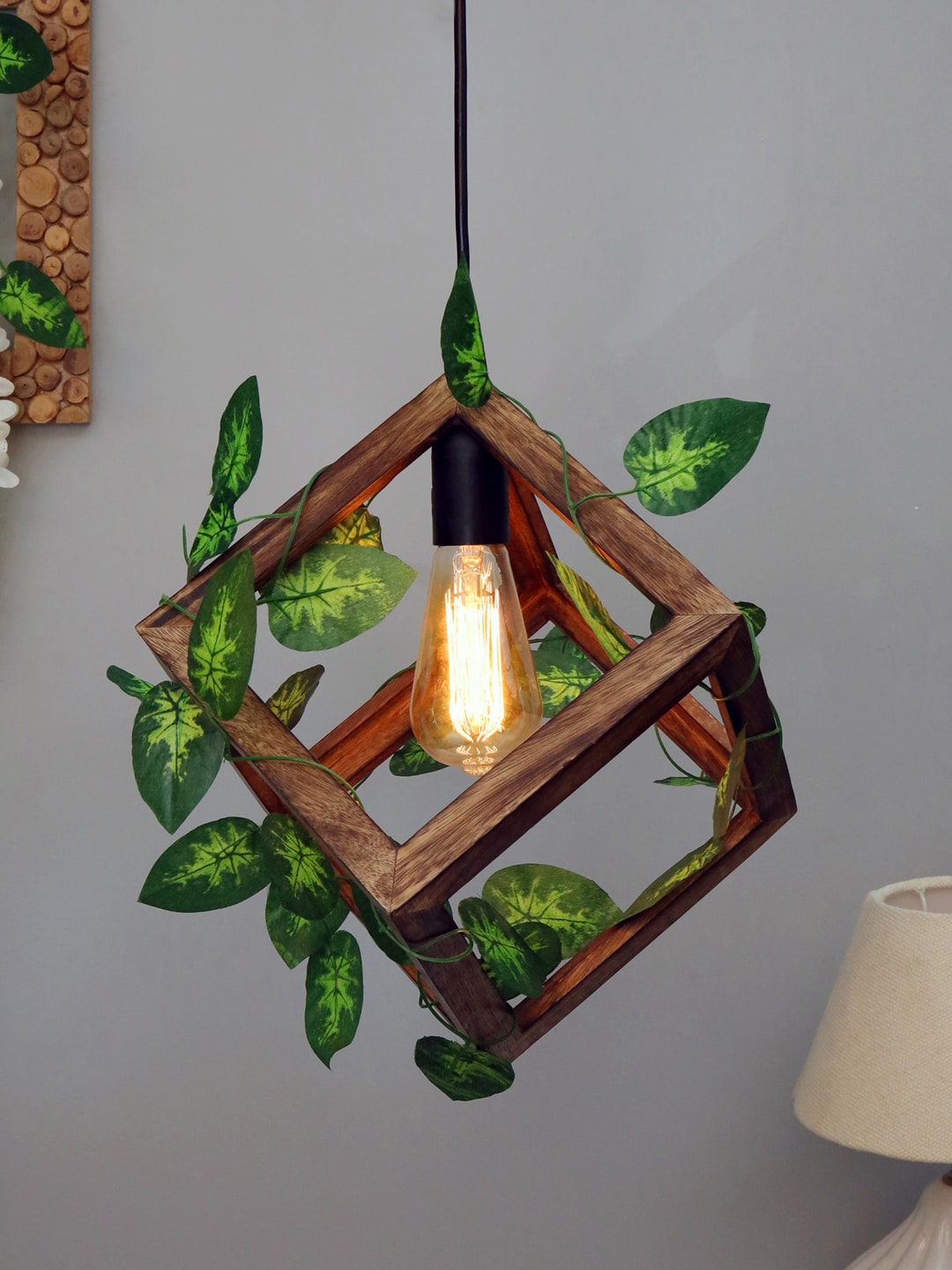 Homesake Brown Hanging Plant Light Fixtures with filament bulb Price in India