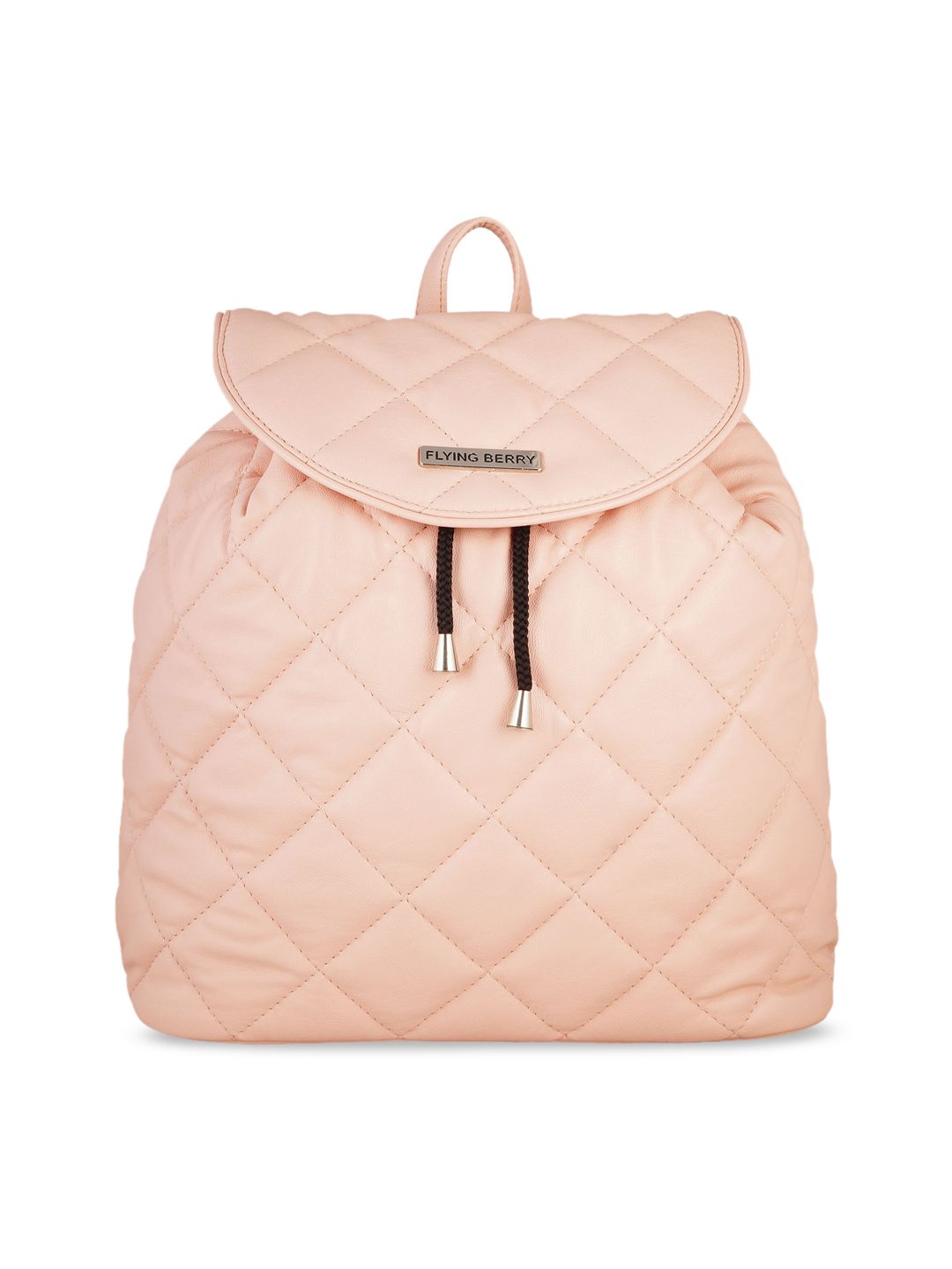 FLYING BERRY Women Peach-Coloured Backpacks with Compression Straps Price in India