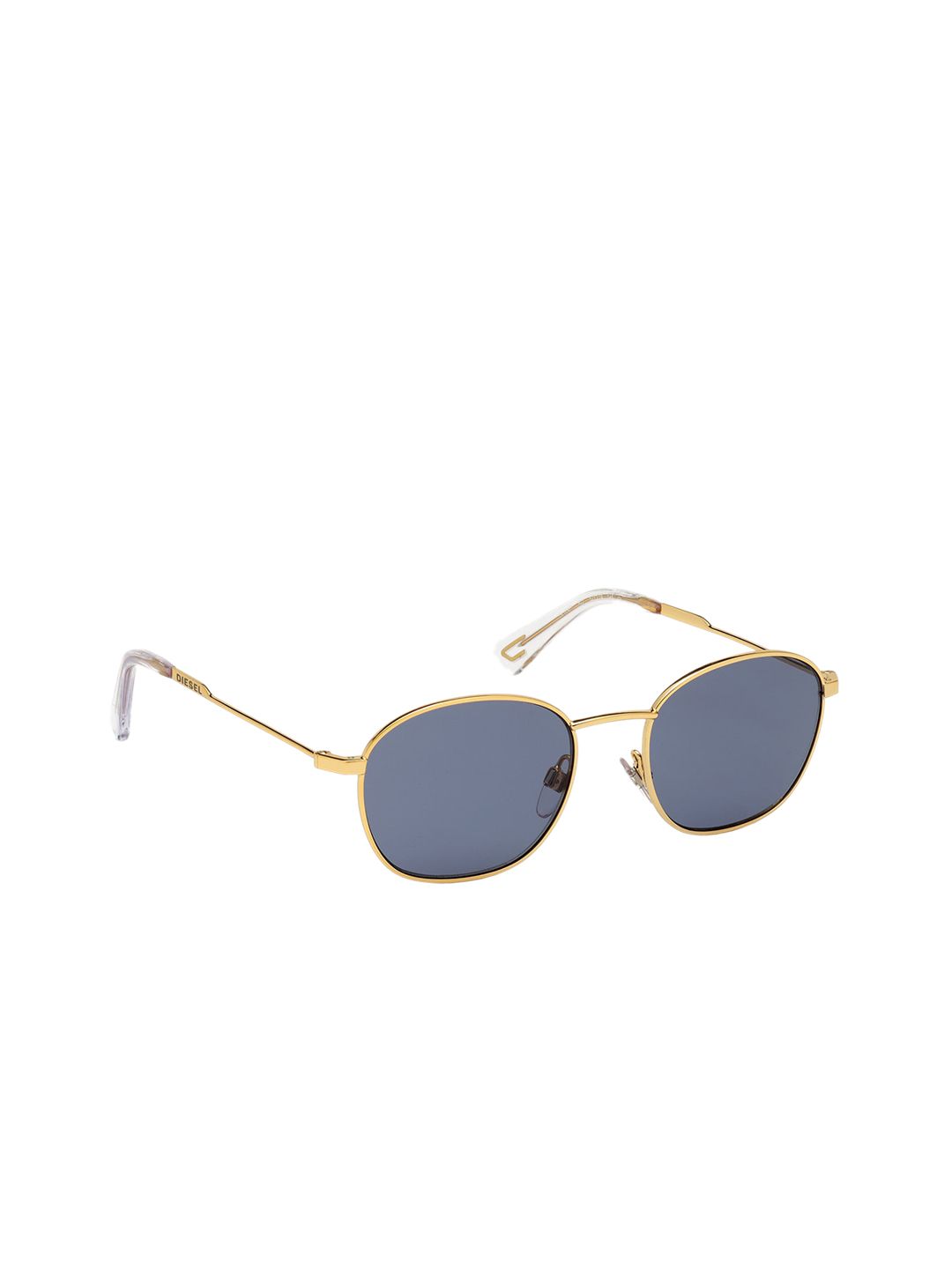 DIESEL Unisex Grey Lens & Gold-Toned Oval Sunglasses UV Protected Lens DL0307 52 30J Price in India