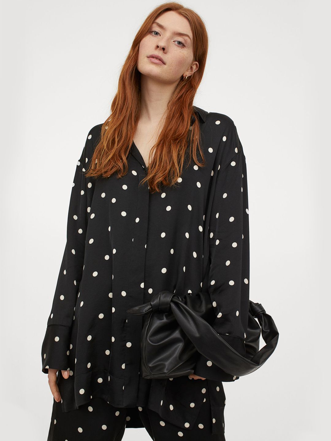 H&M Women Black Patterned Blouse