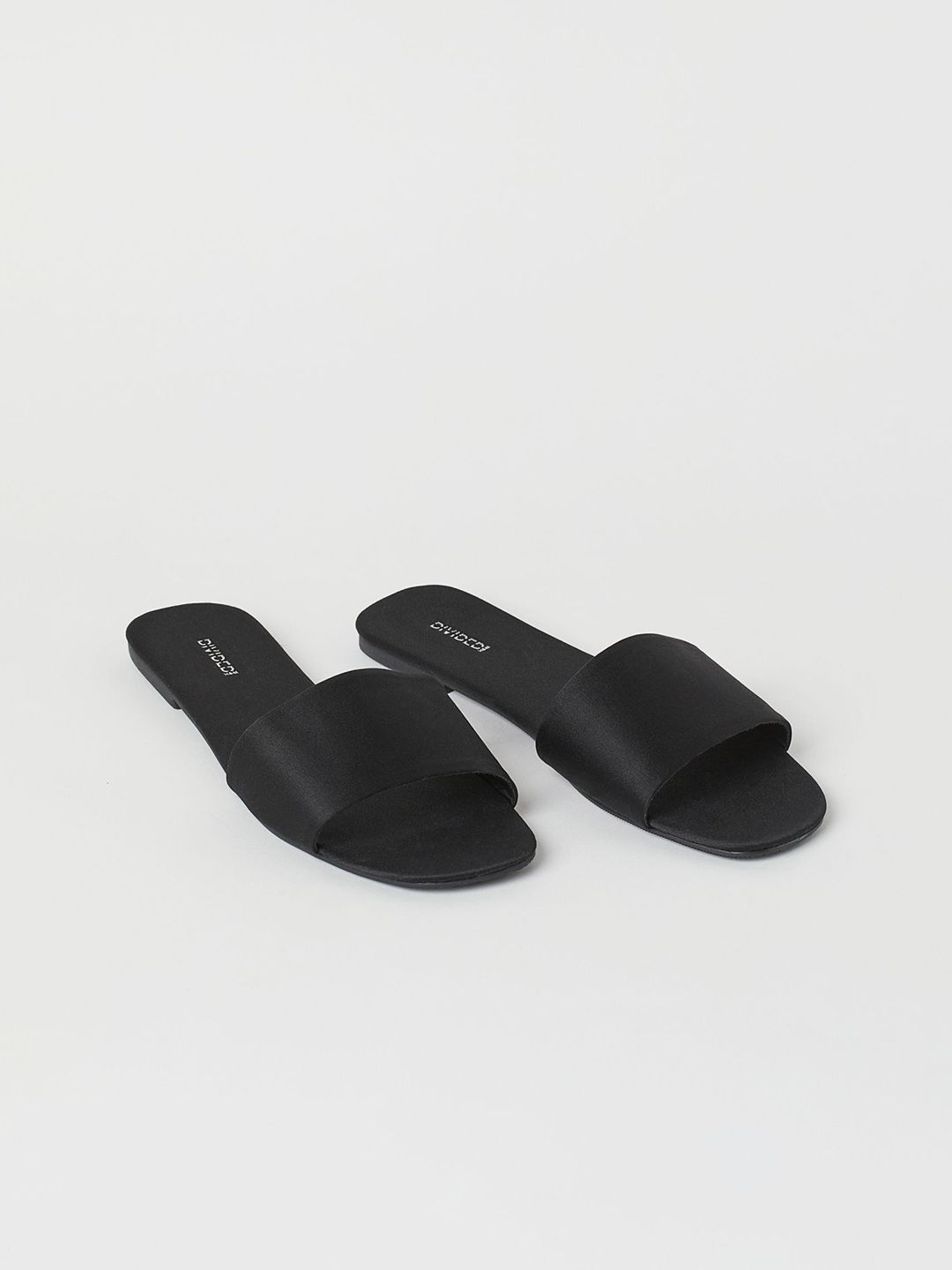 H&M Women Black Solid Slides