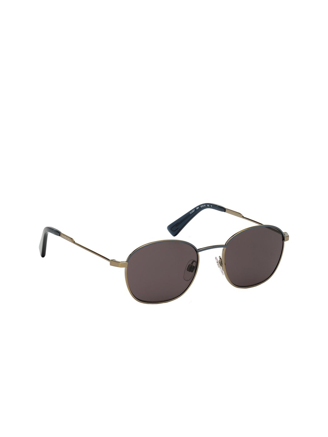 DIESEL Unisex Brown Lens & Gold-Toned Oval Sunglasses DL0307 52 38A Price in India