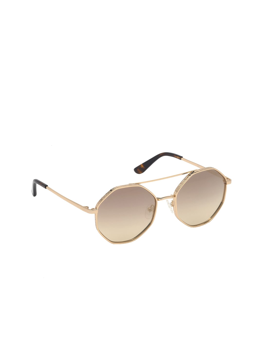 GUESS Women Brown Lens & Gold-Toned Other Sunglasses with UV Protected Lens GU7636 55 32C Price in India