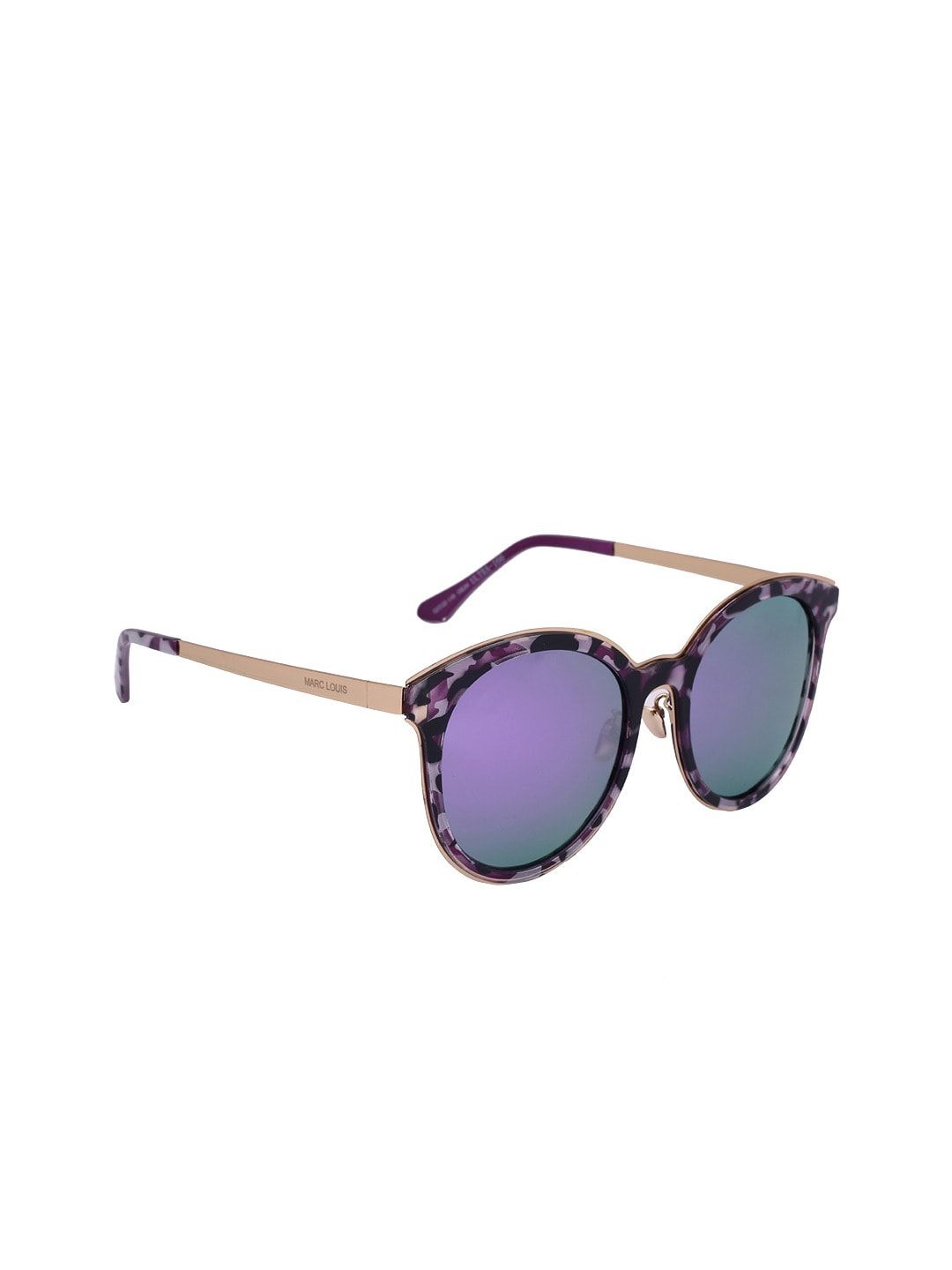 MARC LOUIS Women Purple Lens & Black Round Sunglasses MARC LOUIS ULTRA-166 COL04 SG