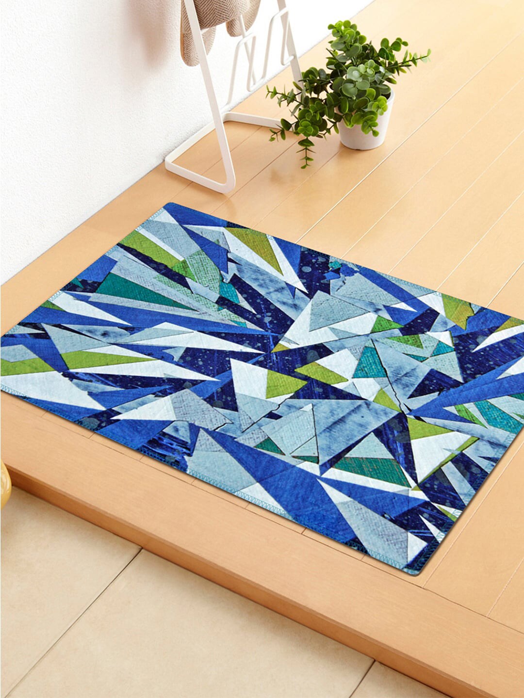 Story@home Blue & Green Printed Velvet Finish Anti-Skid Doormats Price in India