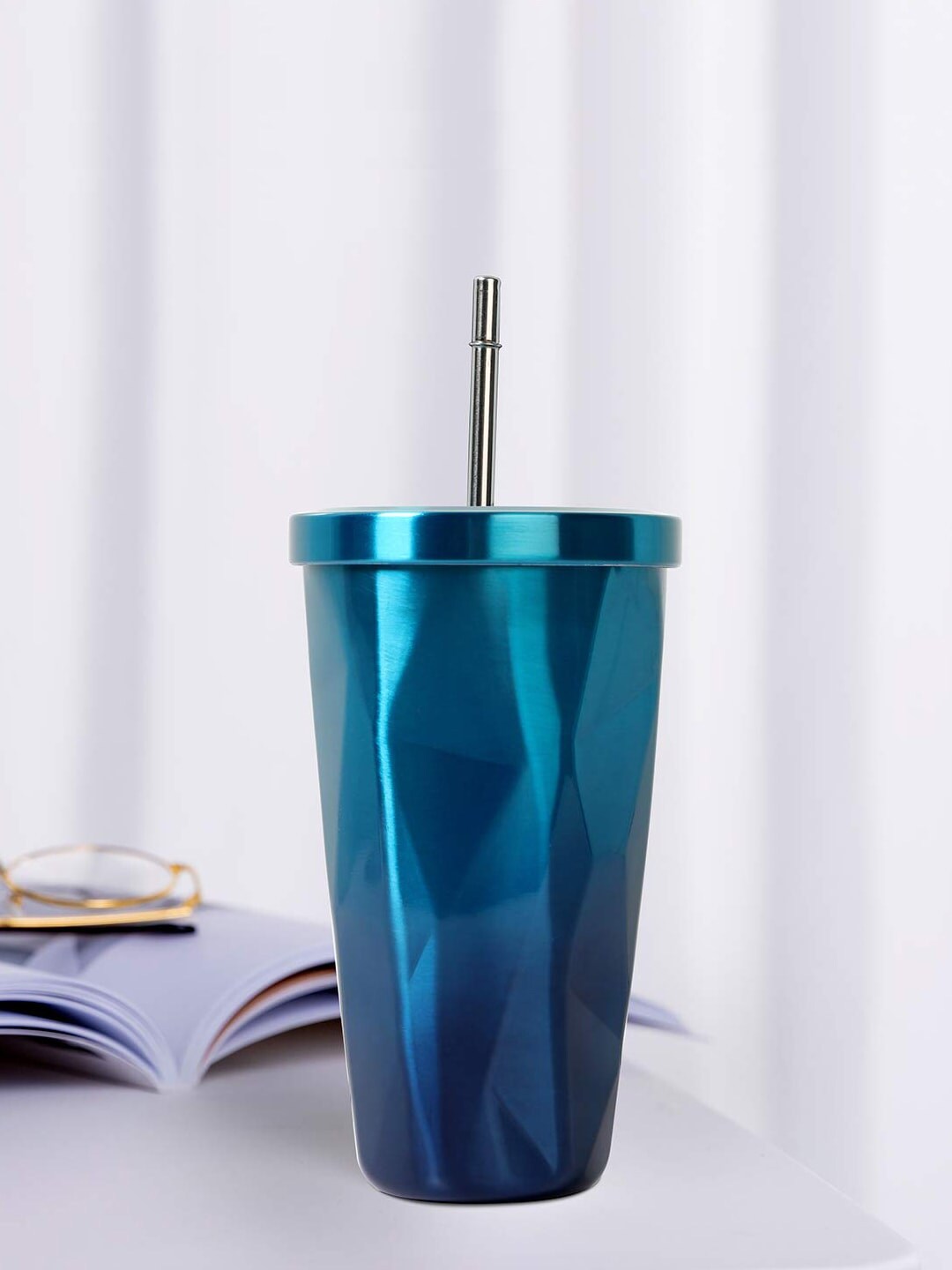 INCRIZMA Teal Blue Solid Stainless Steel Mugs Set Price in India